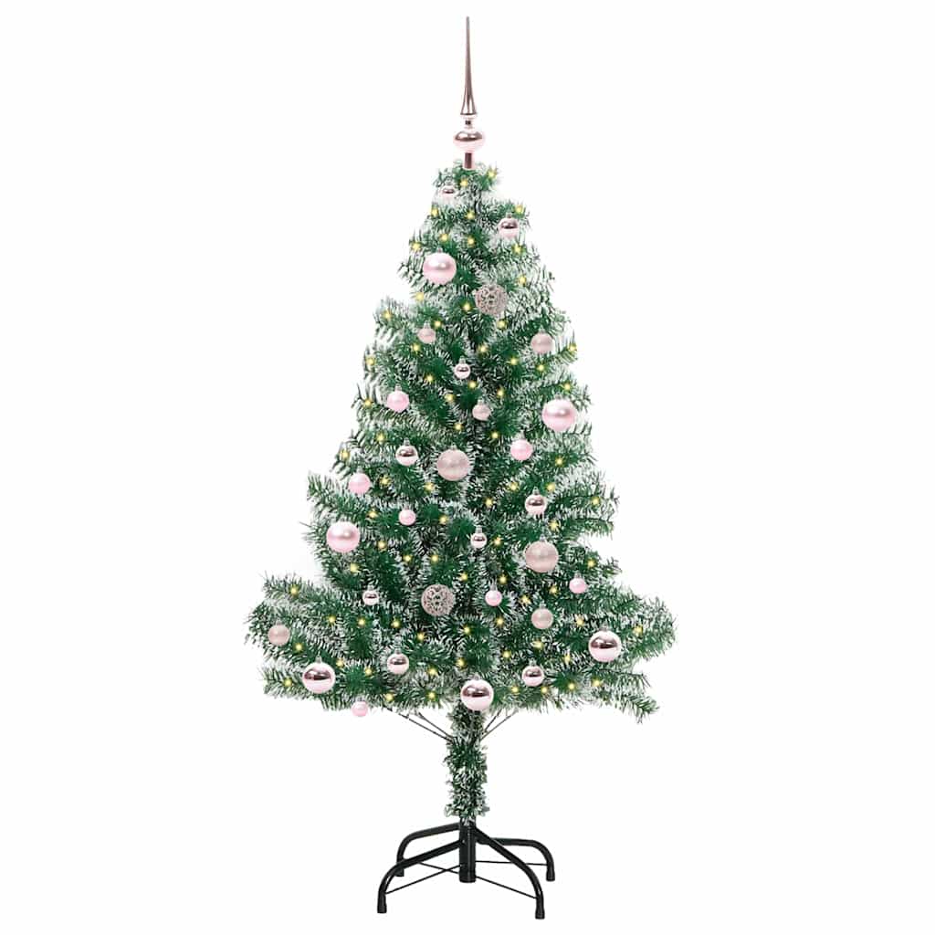 Vidaxl kunstmatige kerstboom sneeuw gevlochten met led licht 150 cm