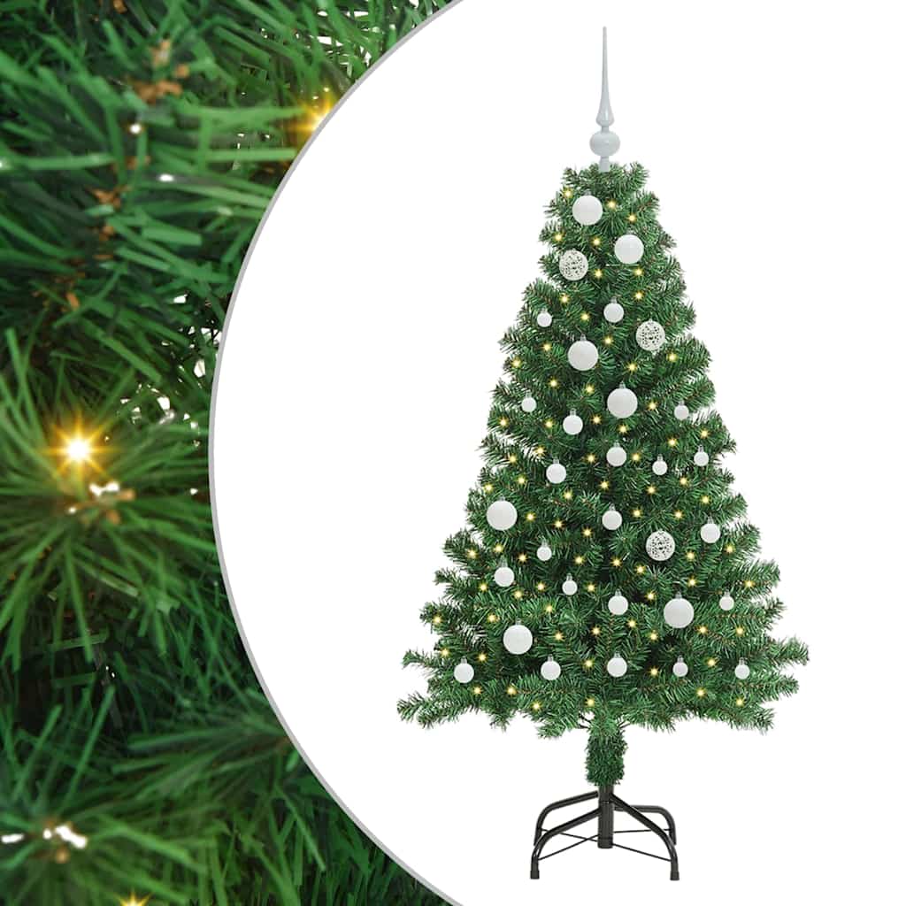 Vidaxl kunstkerstboom groen 150 cm pvc en staal en kunststof