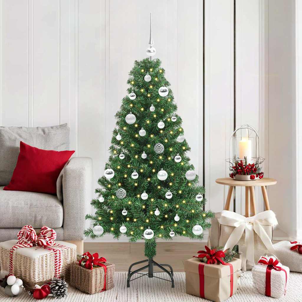 Vidaxl kunstkerstboom groen 150 cm pvc en staal en kunststof