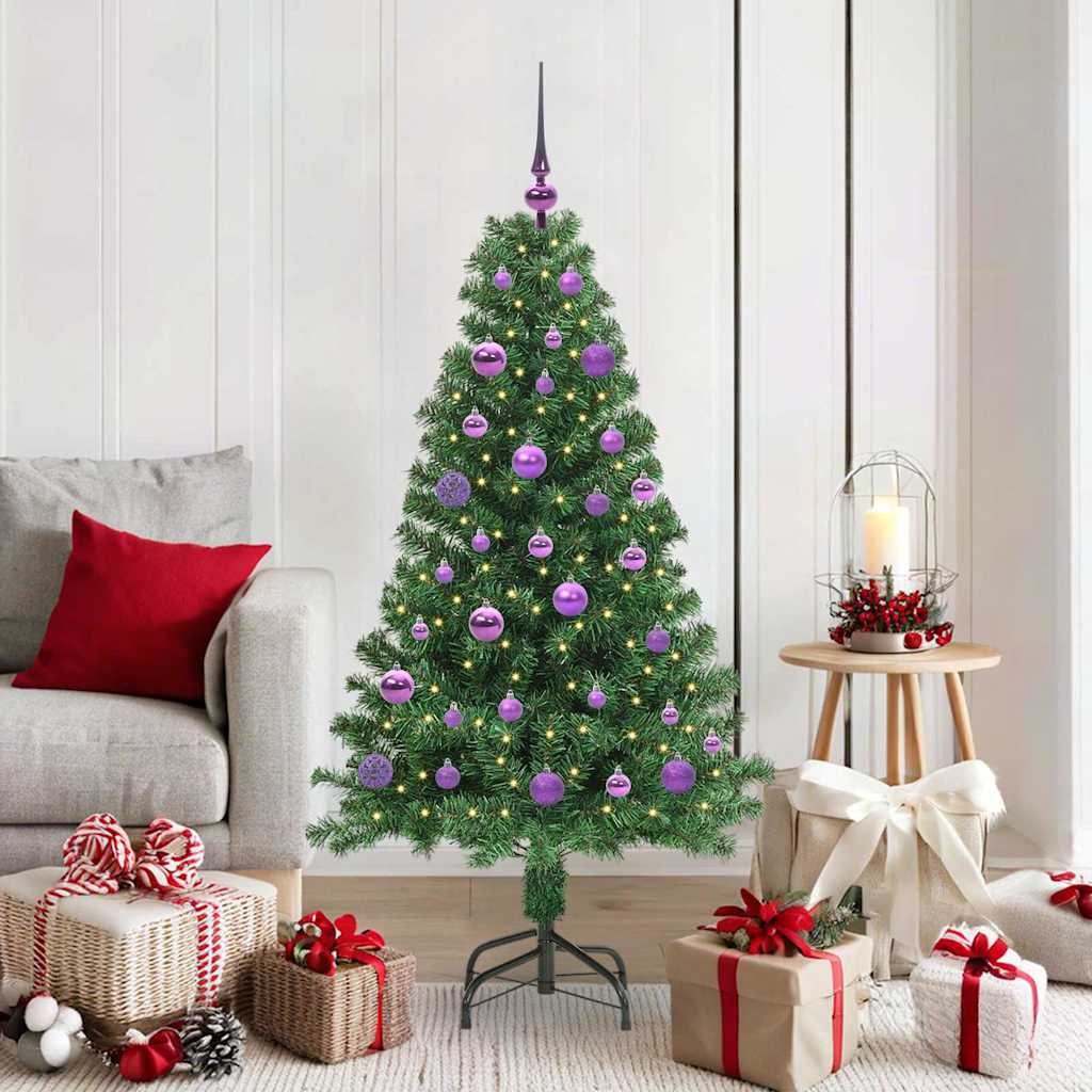 Vidaxl kunstkerstboom groen 150 cm pvc en staal en kunststof