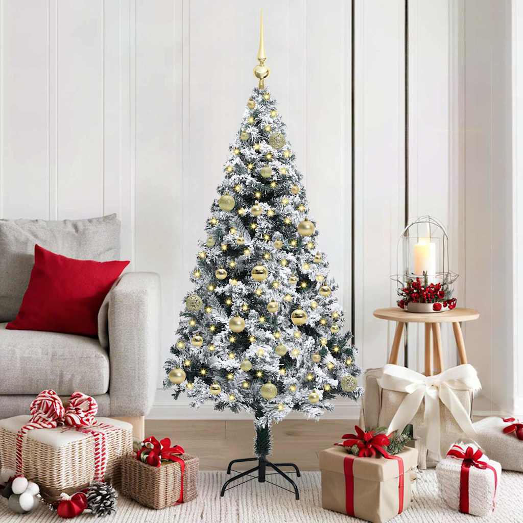 Vidaxl kunstkerstboom met 150 led wit 150 cm pvc en staal en kunststof
