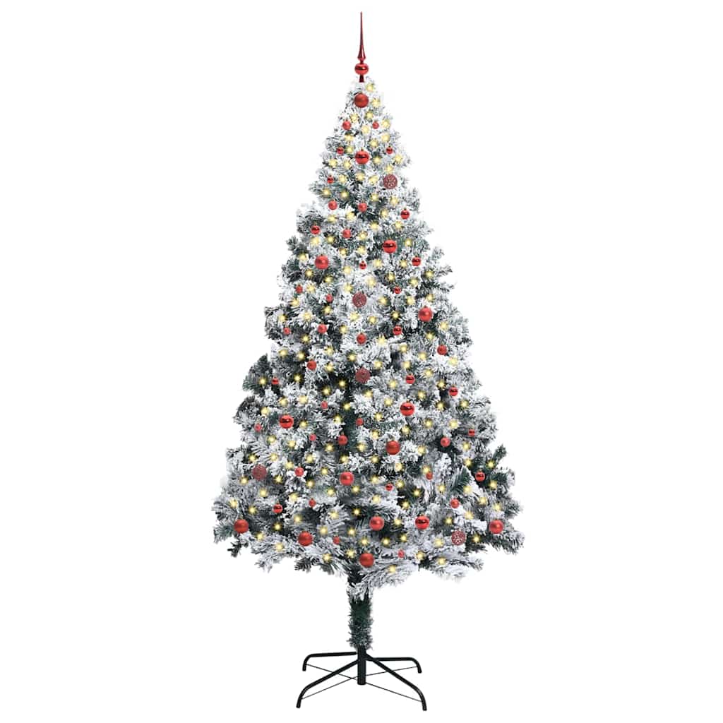 Vidaxl kunstkerstboom met 300 led wit 240 cm pvc en staal en kunststof
