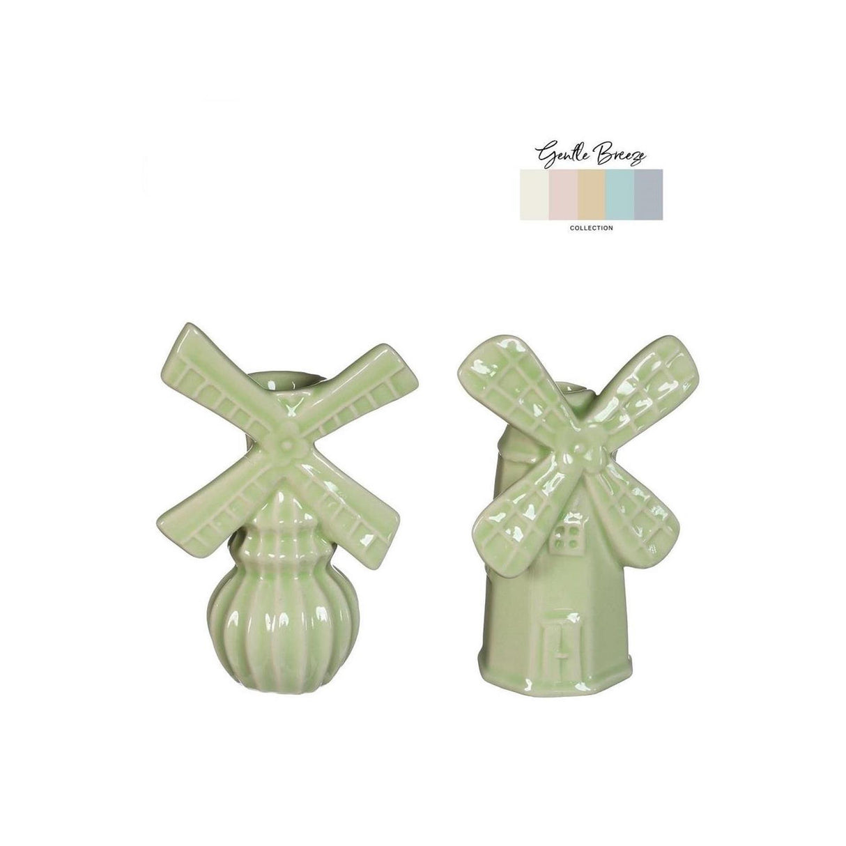 Ideen 4 Jahreszeiten Vase Windmühle H15,5cm 2 Achsen Limettengrün