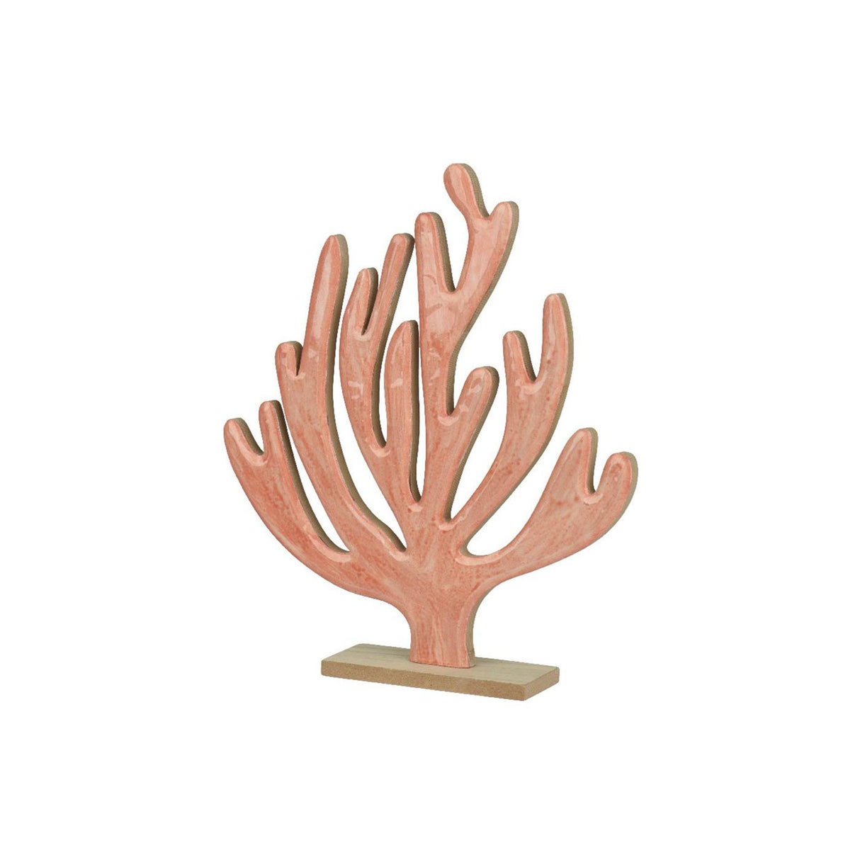 Decoris Dekokoralle auf Holzsockel 5x24x27,5cm