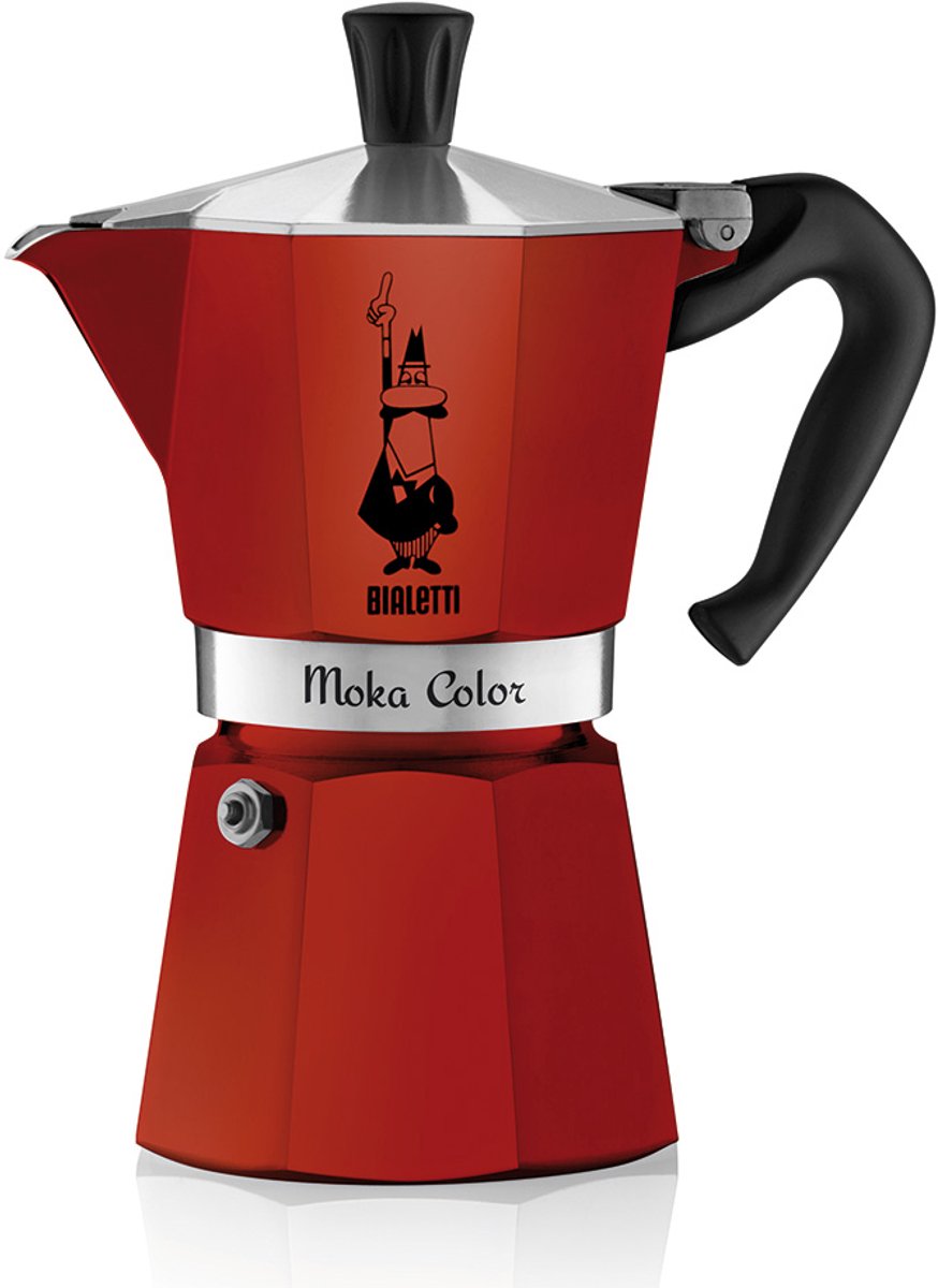 Bialetti Moka Express 6 Tasse rot – Espressokanne – Aluminium – 270 ml