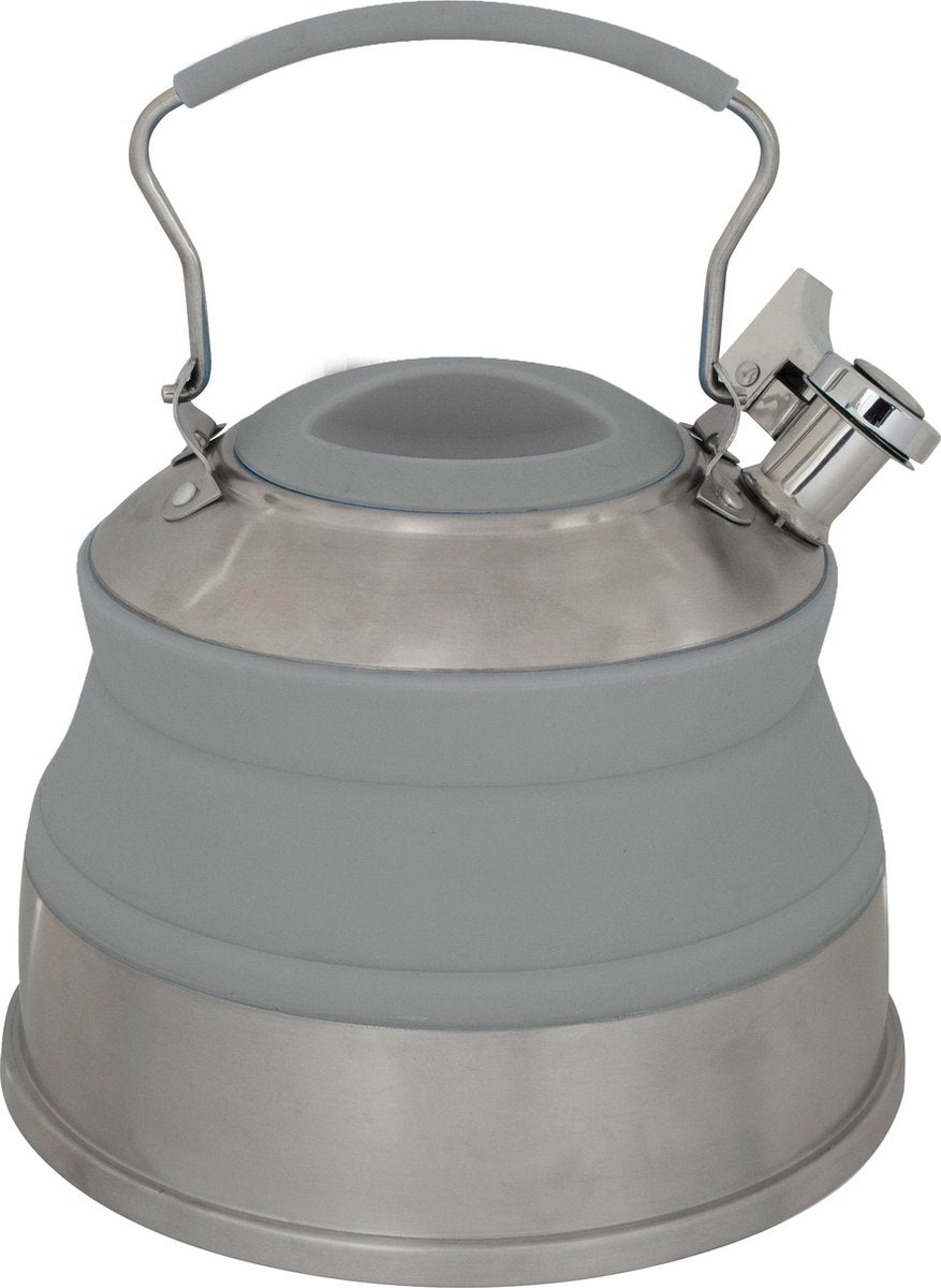 Eurotrail opvouwbare waterketel 2l - camping fluitketels - grijs