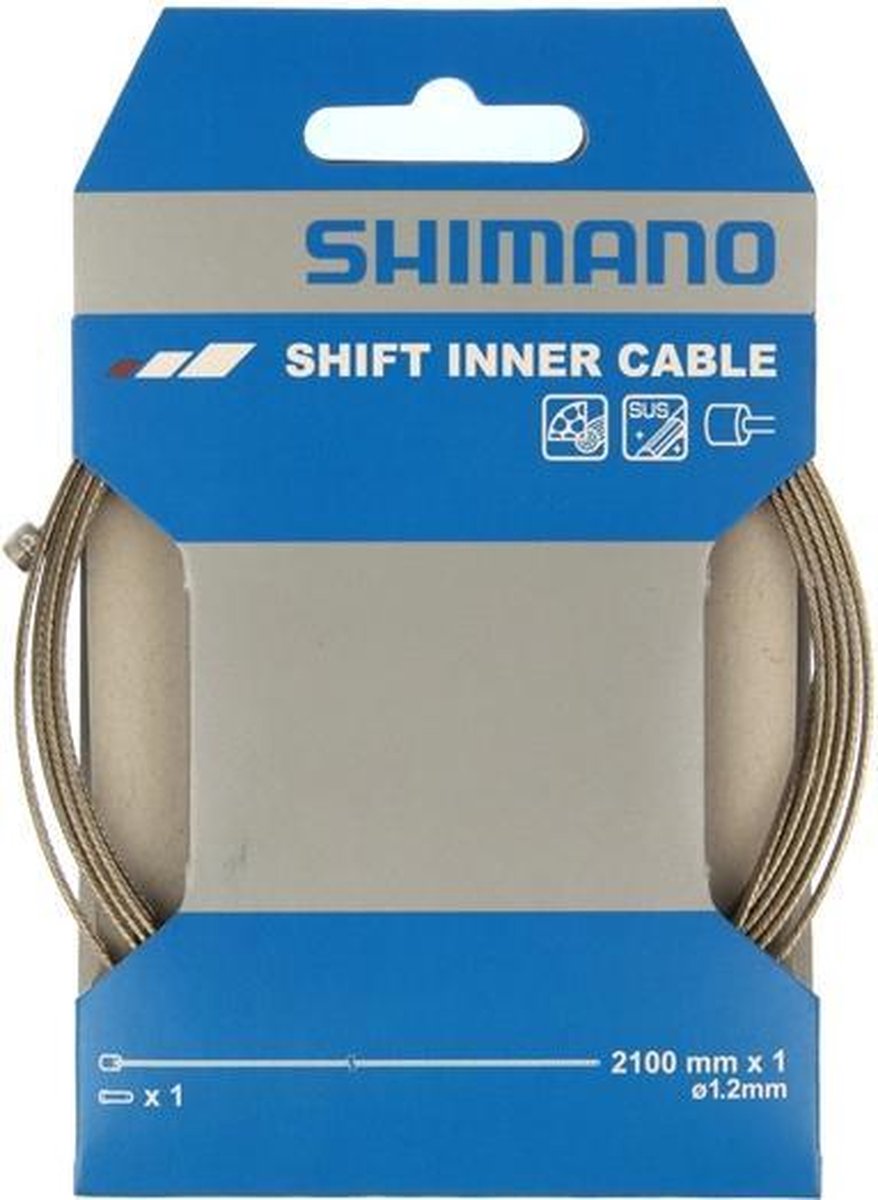 Shimano Sus Select Innenkabel-Schaltzug – 1,2 x 2100 mm – Edelstahl – inklusive Endkappe – Silber