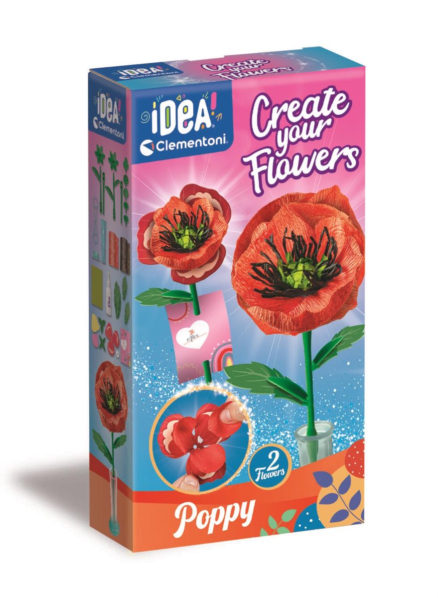 Clementoni idea maak je eigen bloemen - klaproos