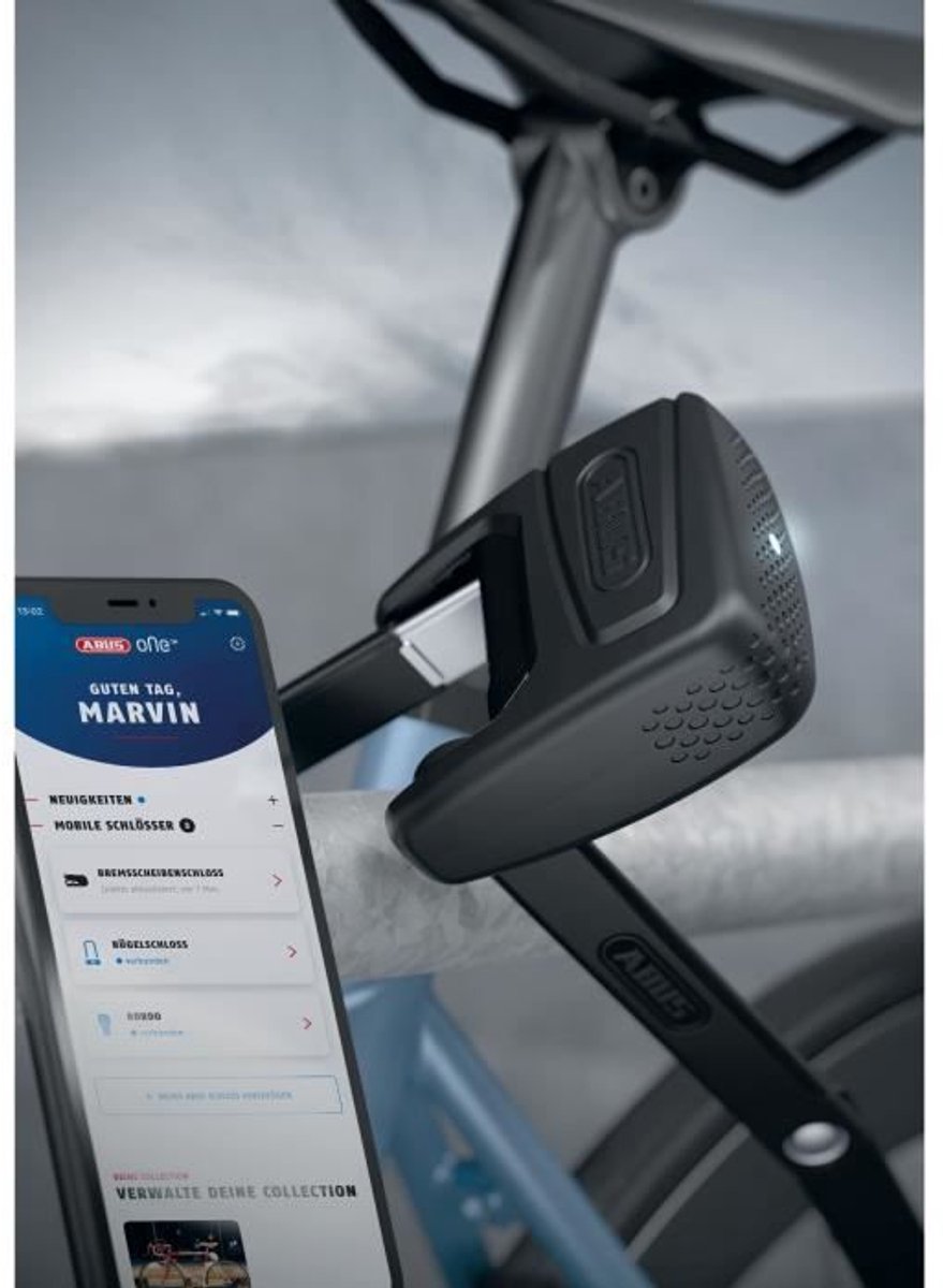 Abus Fahrradschloss Smart Faltschloss mit Alarm – bordo™ one 6000a – Sicherheitsstufe 10 – Schwarz – 120 cm – geeignet für Elektrofahrräder und Stadtfahrräder