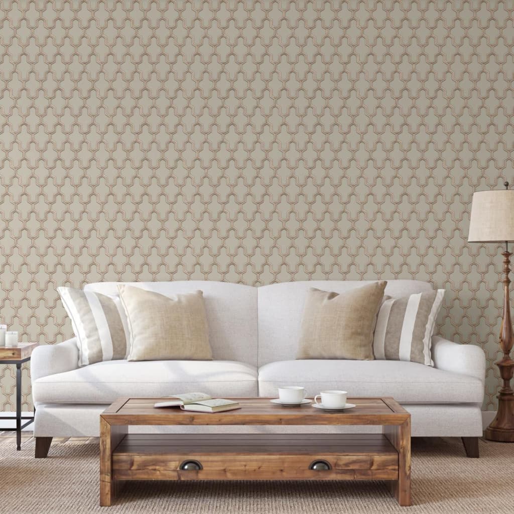 Dutch Wallcoverings Tapete mit geometrischem Muster in Gold und Grün