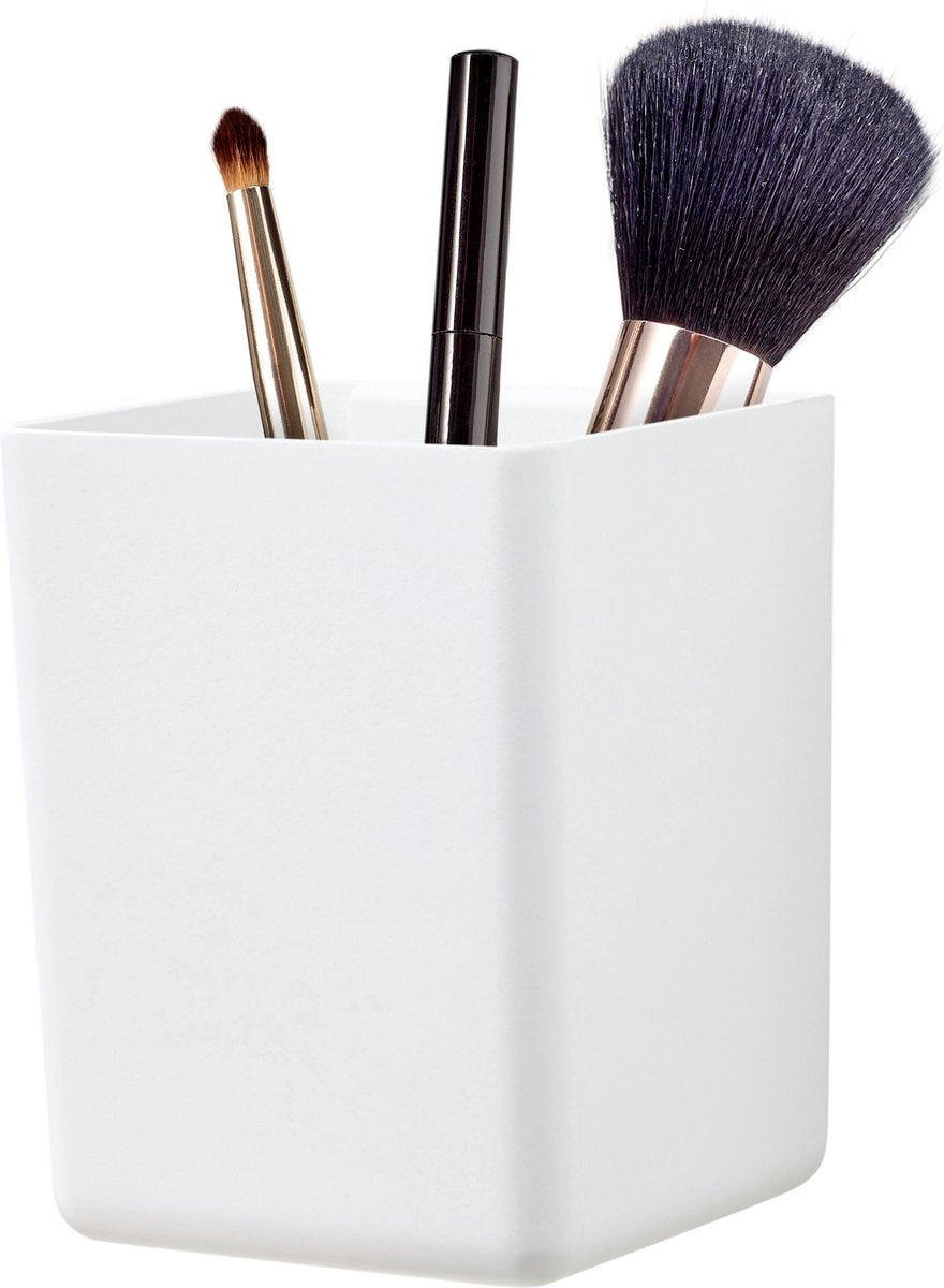 Tesa Badezimmerbox Baboo Organizer ohne Deckel weiß selbstklebend ohne Bohren – 86x110x80mm