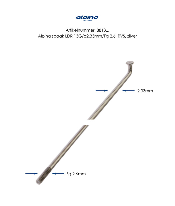 Alpina-Speichen 13-292 Edelstahl, je 144
