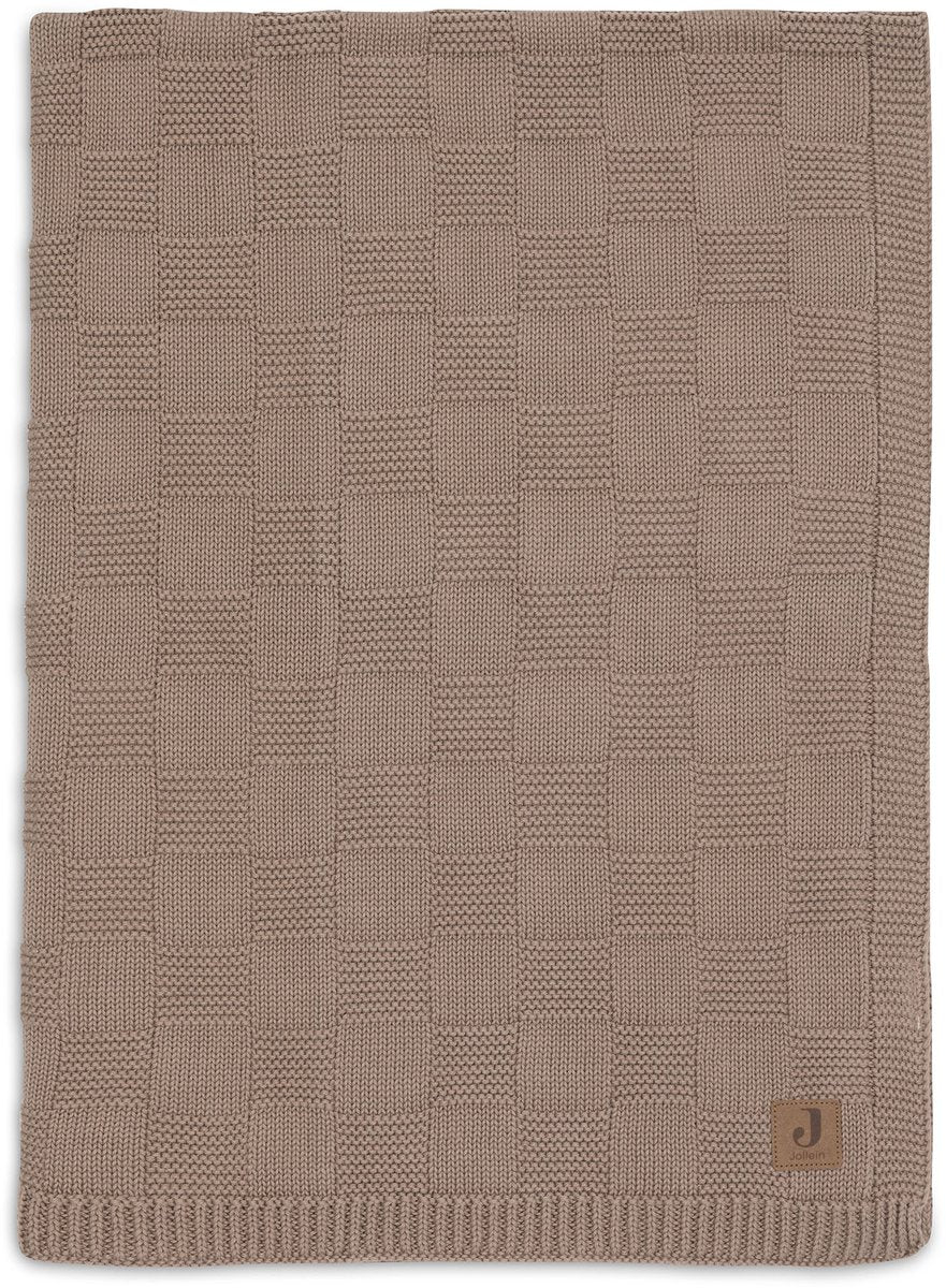 Jollein baby deken ledikant - 100x150cm - box knit - milky coffee