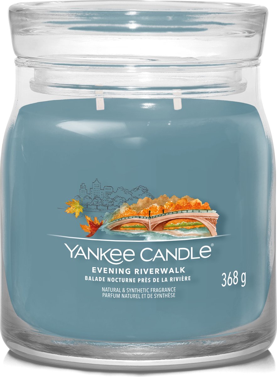 Yankee Candle – mittelgroße Duftkerze Evening Riverwalk – 50 Brennstunden – 2 Dochte