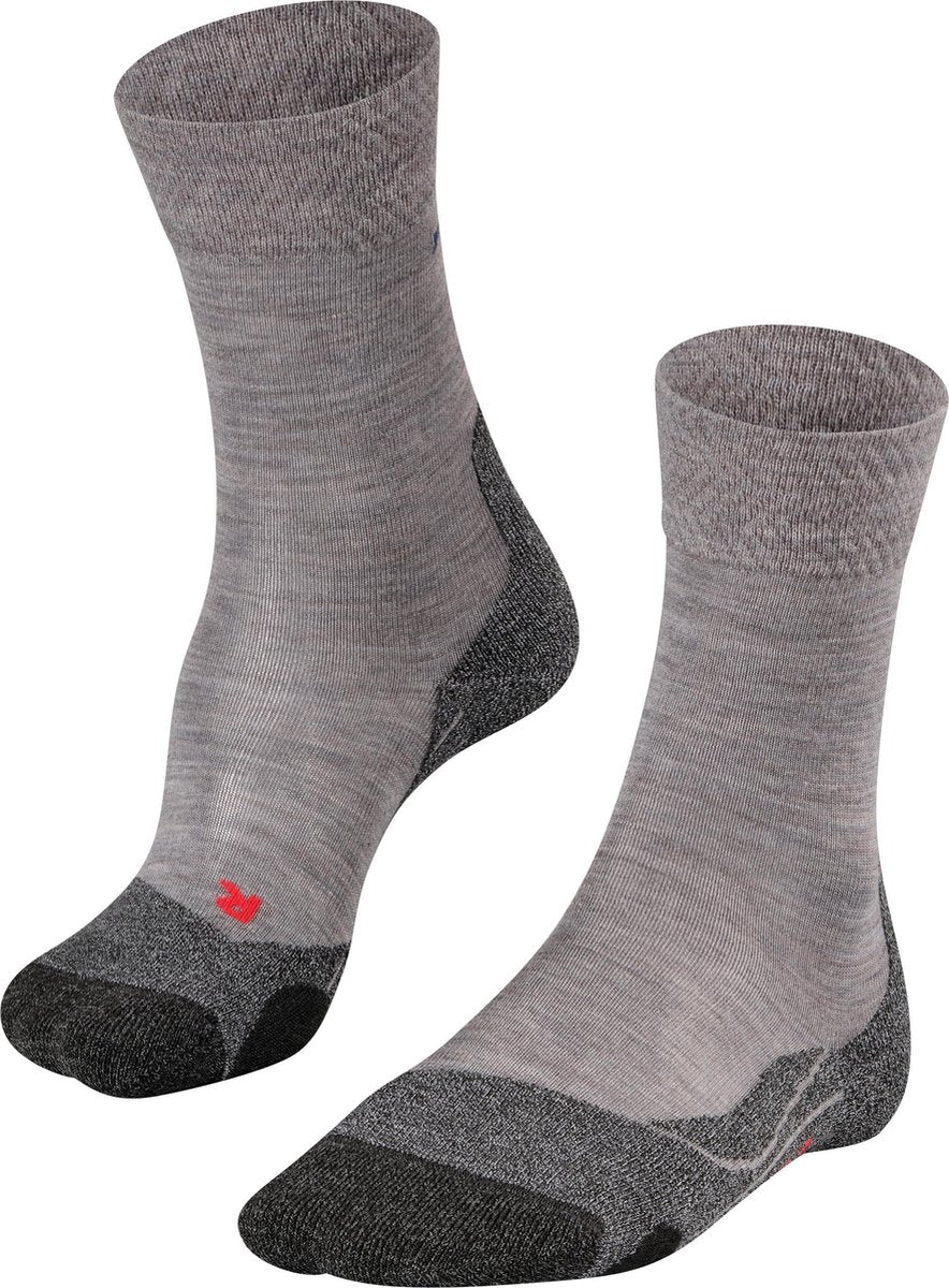 Falke TK2 Melange Anti-Blister Wandersocken aus dickem Woll-Funktionsmaterial Damen Grau - Größe 41-42