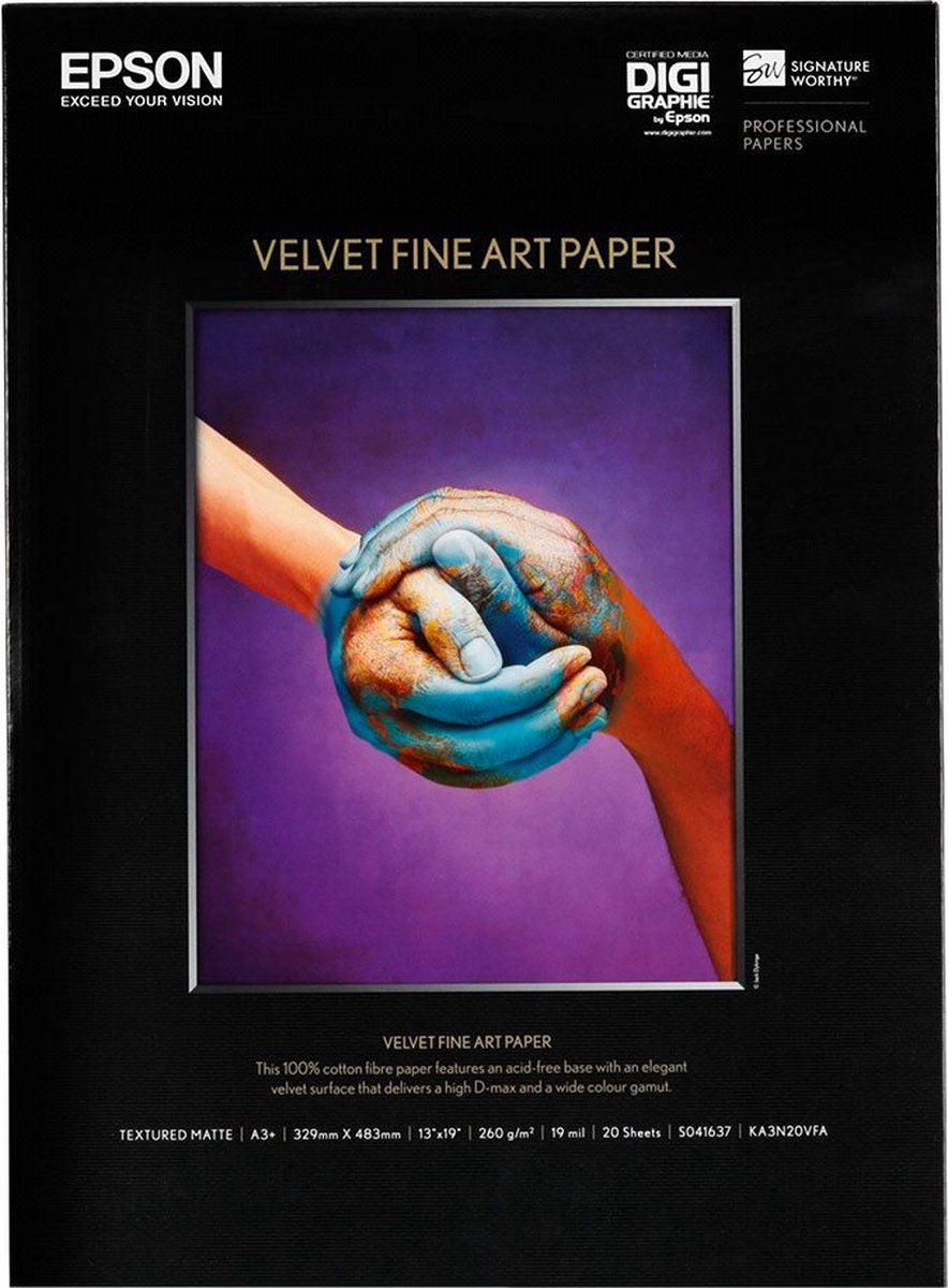 Epson Velvet Fine Art Papier, DIN A3+, 260g m², 20 Blatt