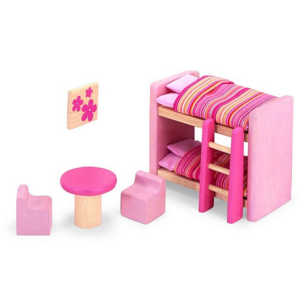 Pintoy rosa Kinderzimmer für Puppenhaus