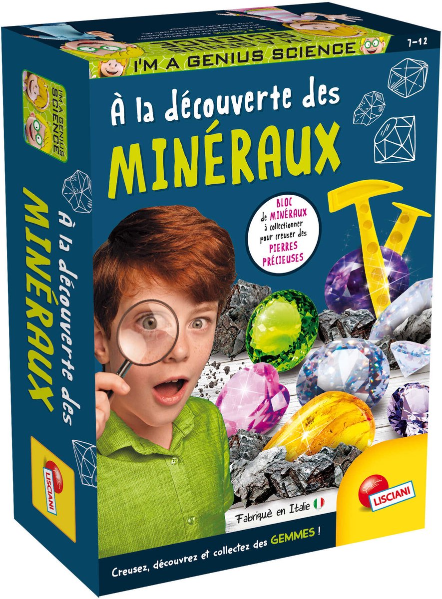 Lisciani, ich bin ein Genie der Taschenwissenschaft – a la decouverte des mineralaux