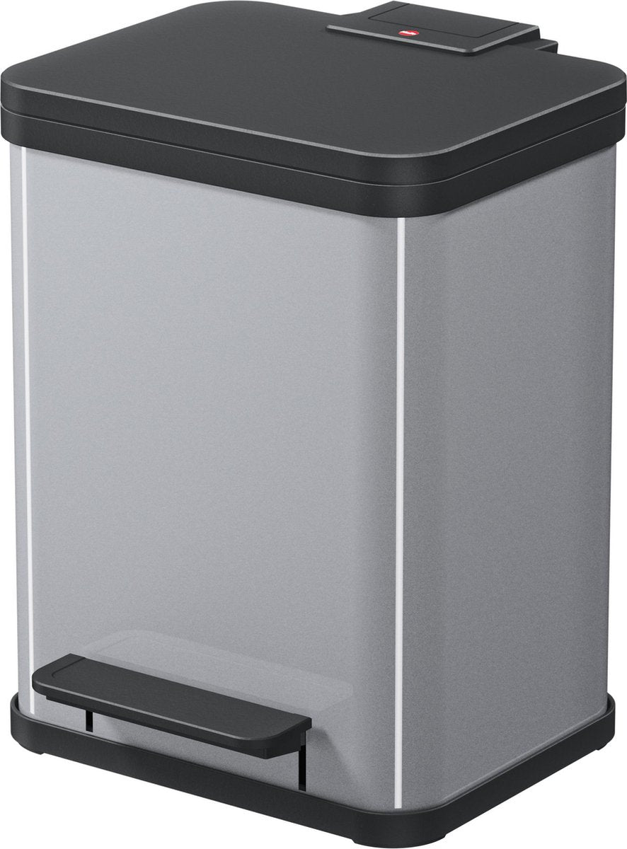 Hailo öko duo plus Treteimer 2x9l metallic-grau