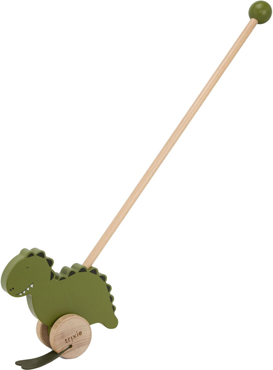 Trixie Schiebestock aus Holz - mr. Dino - Kinderspielzeug - ab 1,5 Jahren - für Jungen und Mädchen - FSC