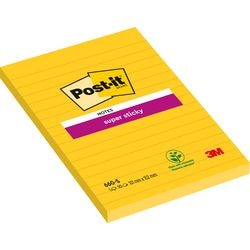 Super sticky notes 660-s post-it 102x152mm gelijnd geel