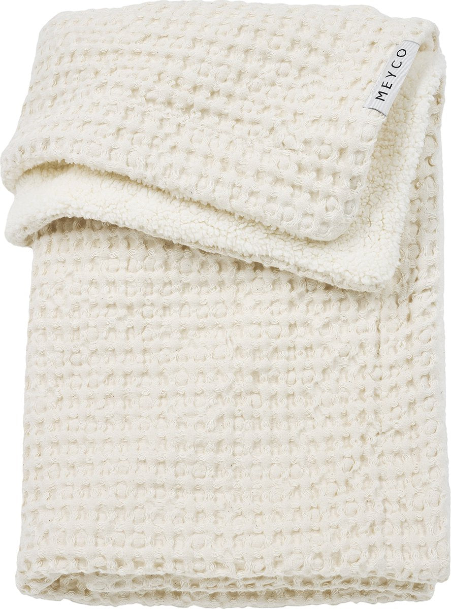 Meyco Baby Waffel-Teddy-Kinderbettdecke – Natur – 100 x 150 cm – 2,0 Tog