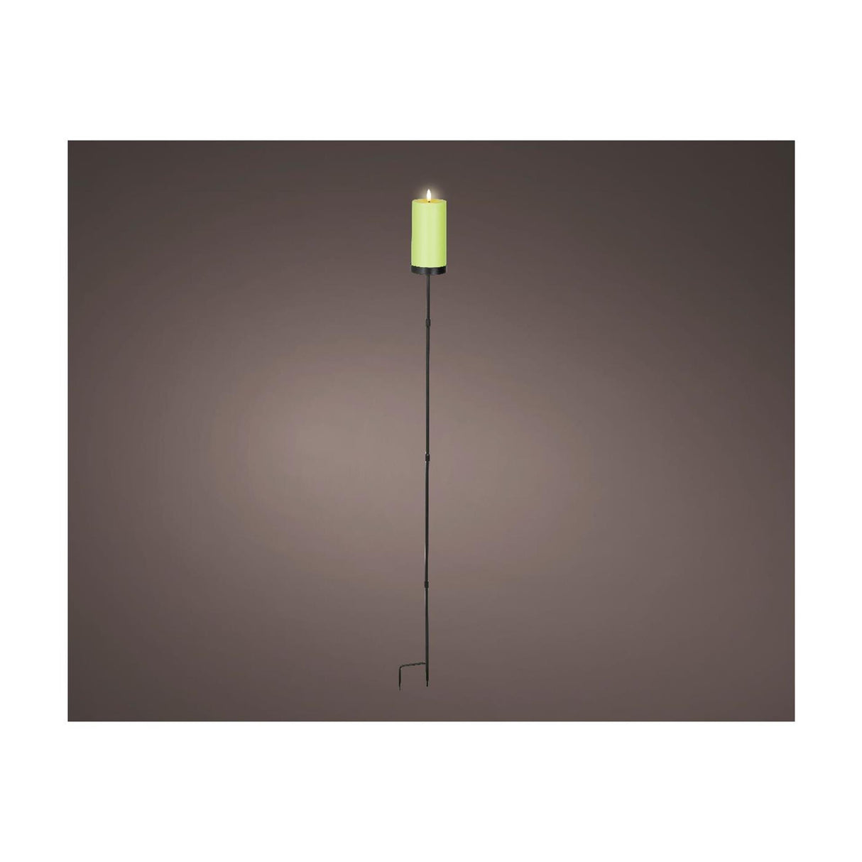 Lumineo Solarkerze auf Stecker grün ø7xh117cm