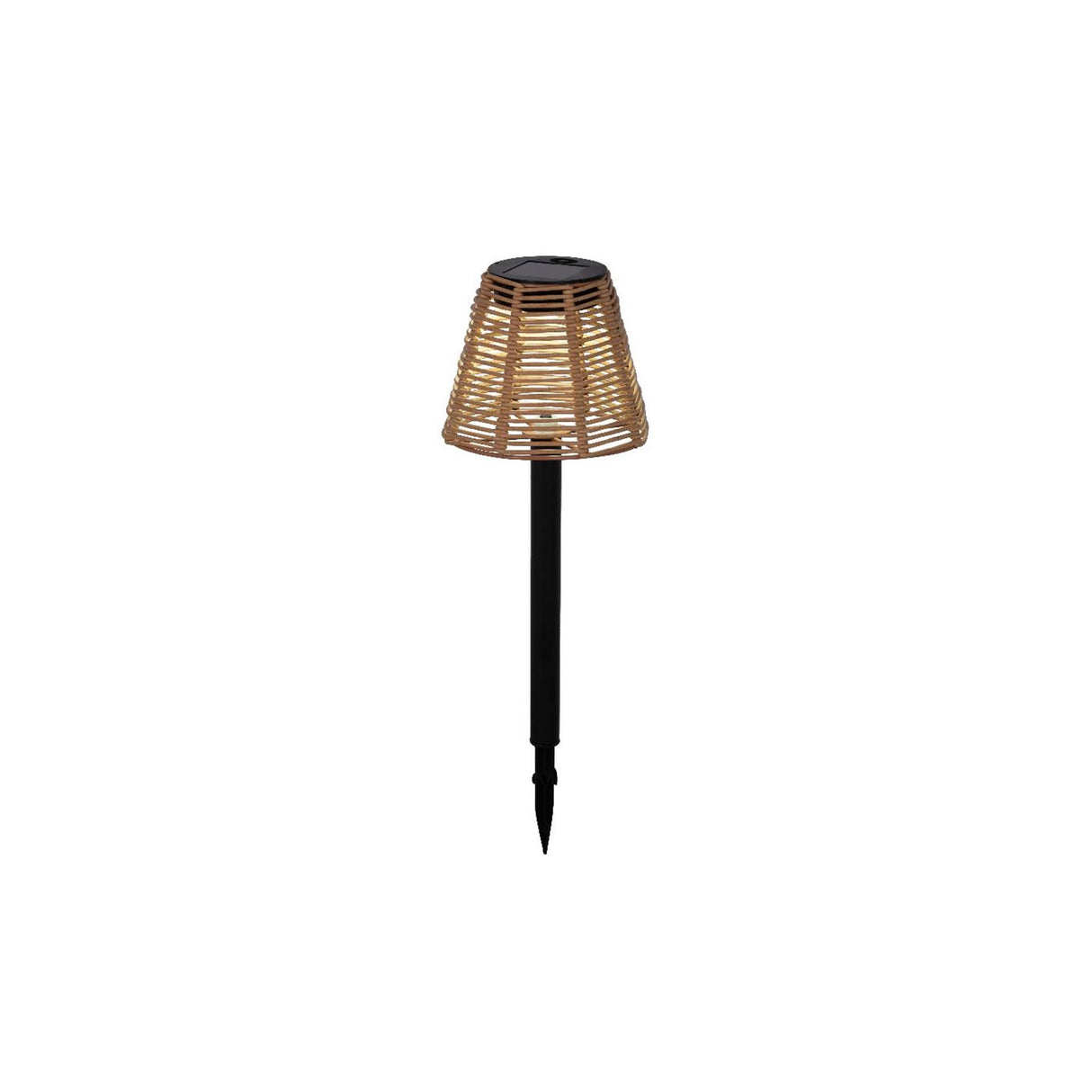 Lumineo solar steeklamp wicker ã˜12xh30cm