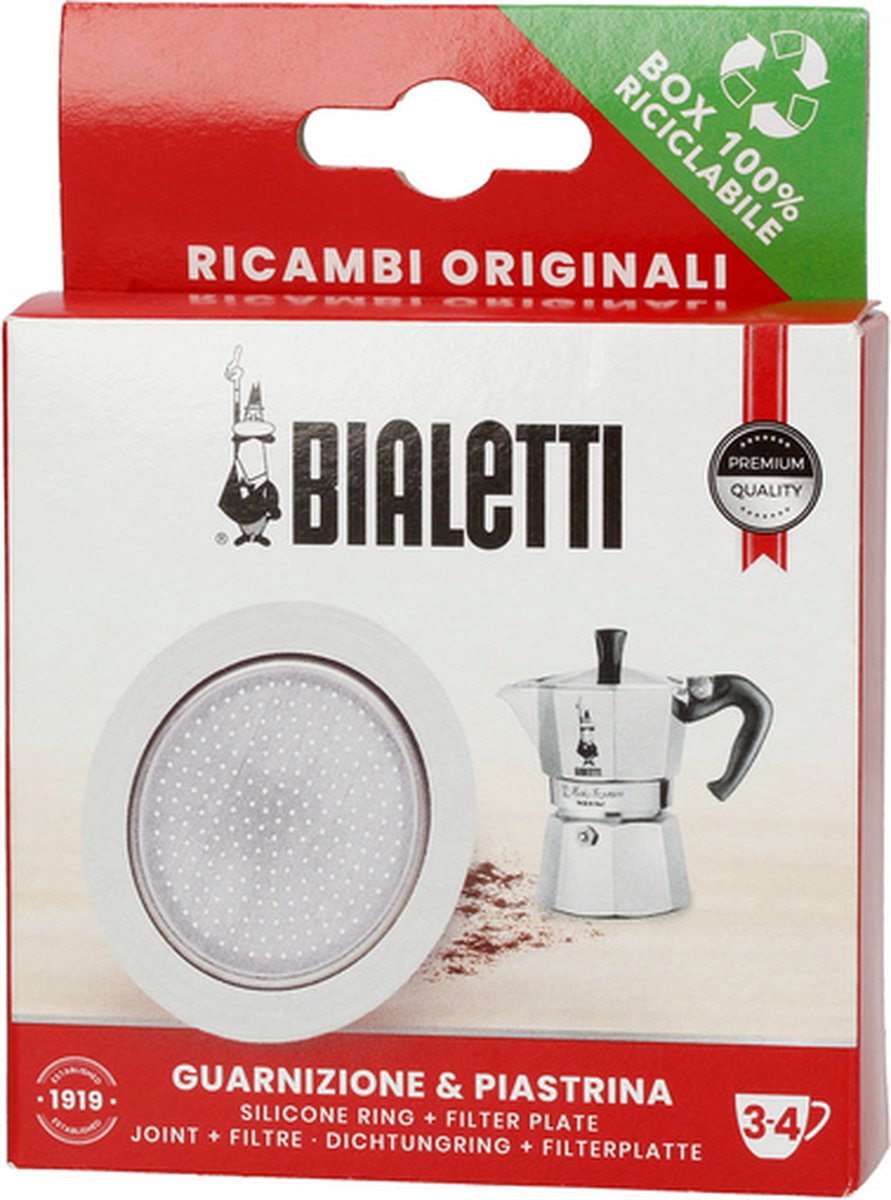 Bialetti Filterplatten-Silikonring – passend für Brikka 2 Tassen und Moka Induktion 4 Tassen – Original-Ersatzteil