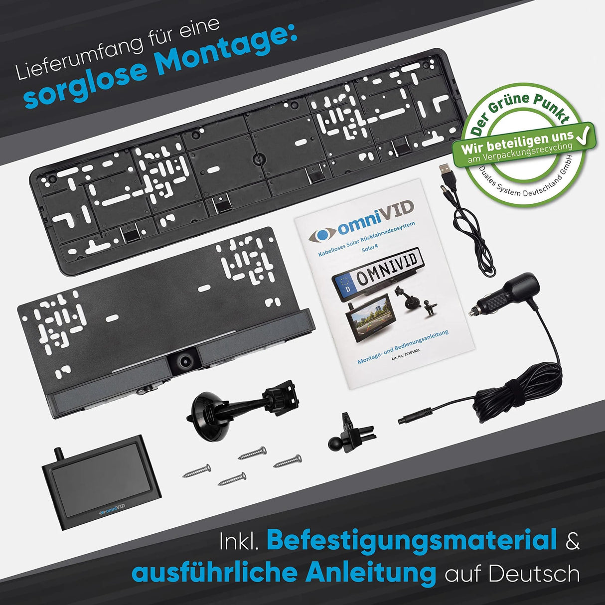 Omnivid Einparkhilfe Solar4 Rückfahrvideosystem Solar 4