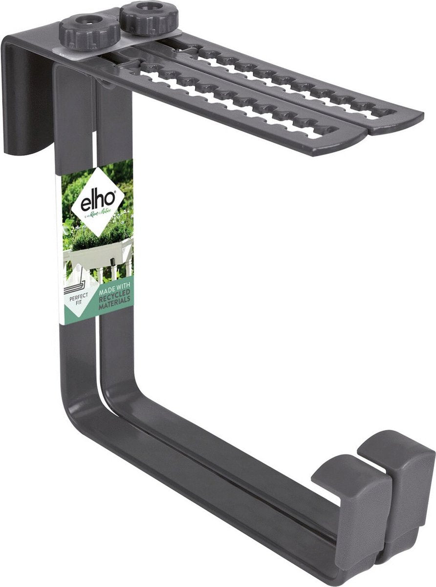 Elho green basics haken metaal 16 - accessoires voor balkon buiten - ø 18.0 x h 16.5 cm - antraciet