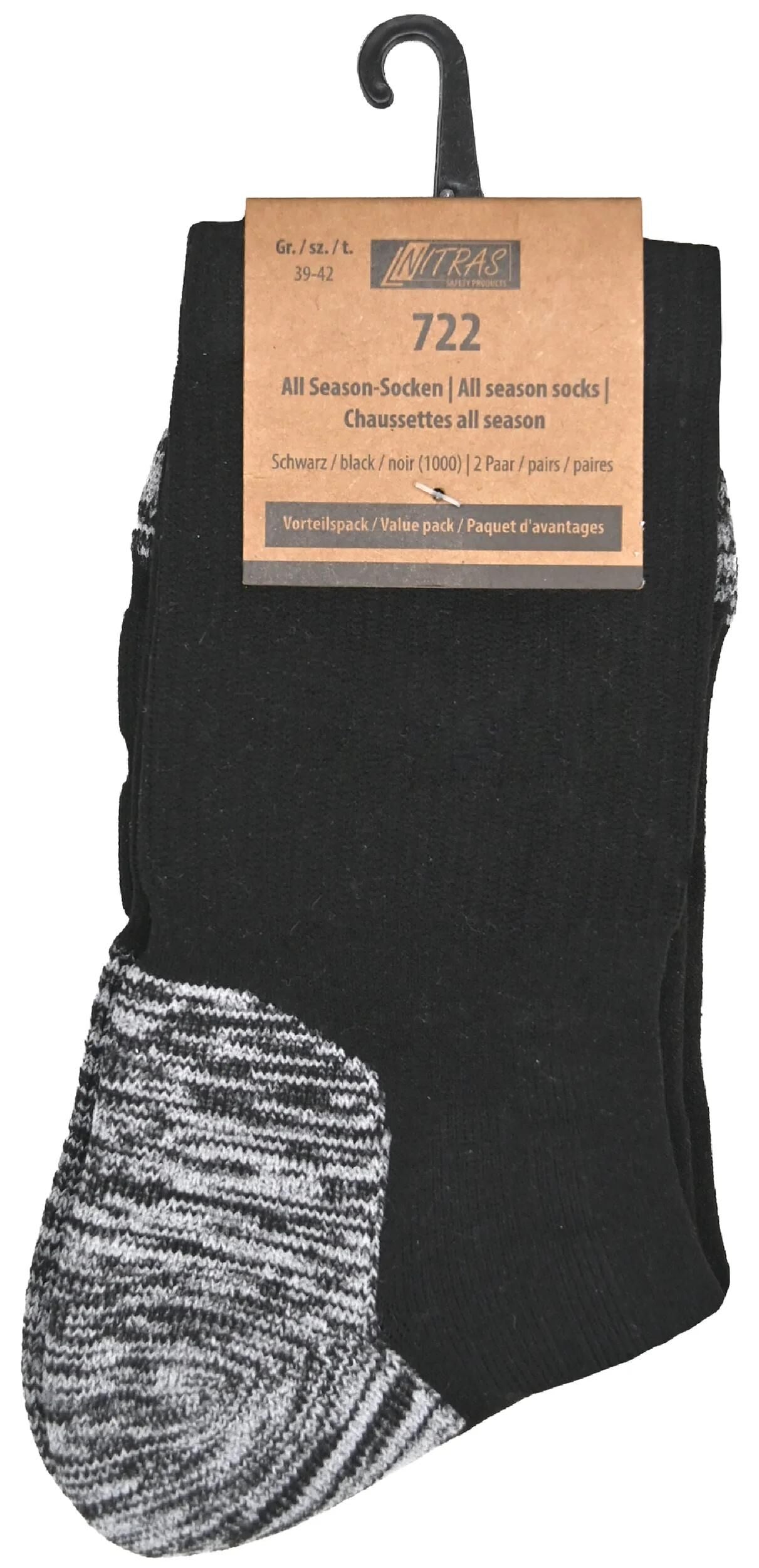 Nitras Sicherheit Nitras Socken für alle Jahreszeiten. Socken SW Gr. 35–38 Nitras, 1 Packung mit 2 Paaren