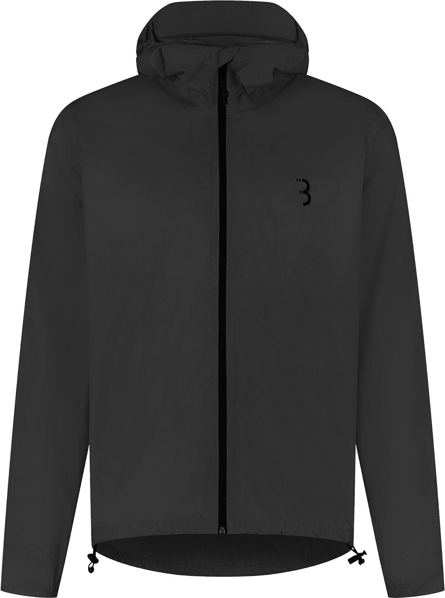 Bbb cycling multishield regenjas fiets: urban sport - waterdicht 10k en ademend - heren dames fietsjas - zwart - maat l - bbw-475