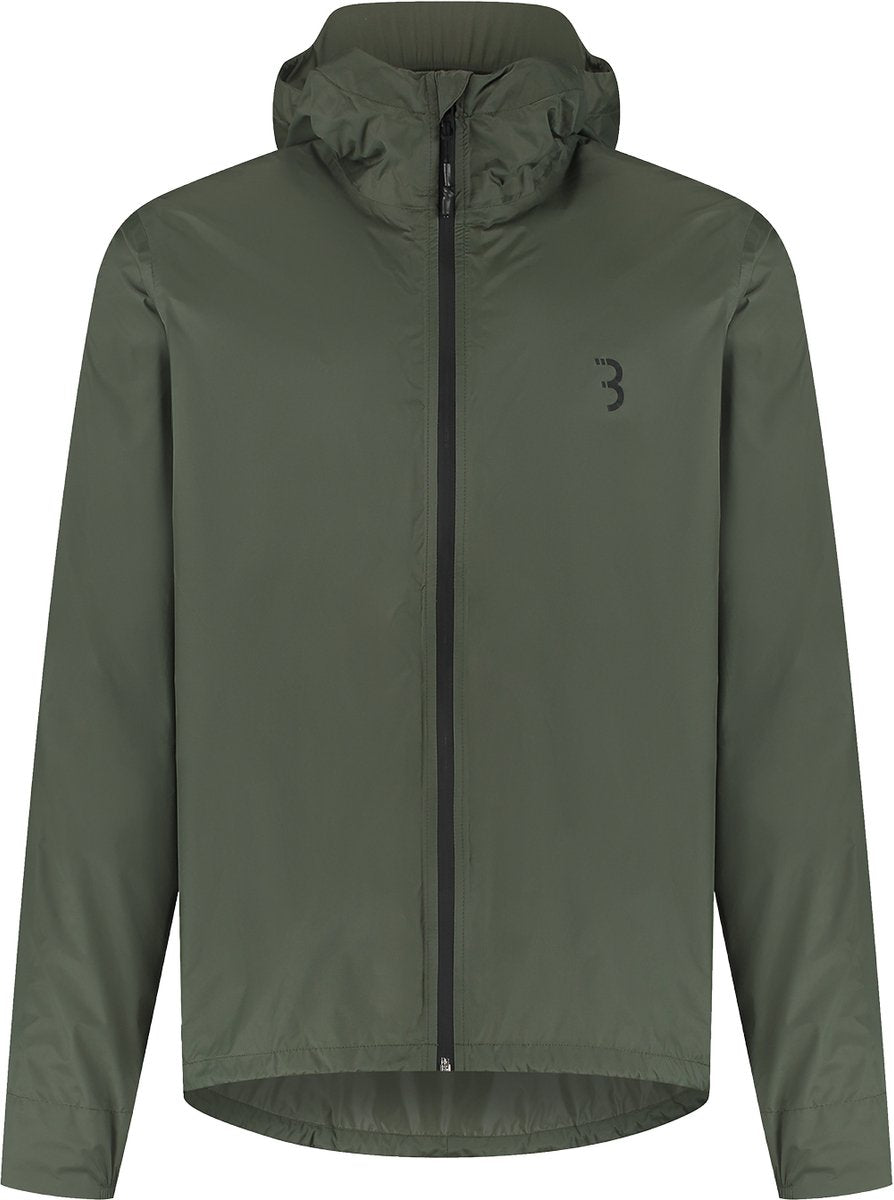 Bbb cycling multishield regenjas fiets: urban sport - waterdicht 10k en ademend - heren dames fietsjas - olijfgroen - maat l - bbw-475