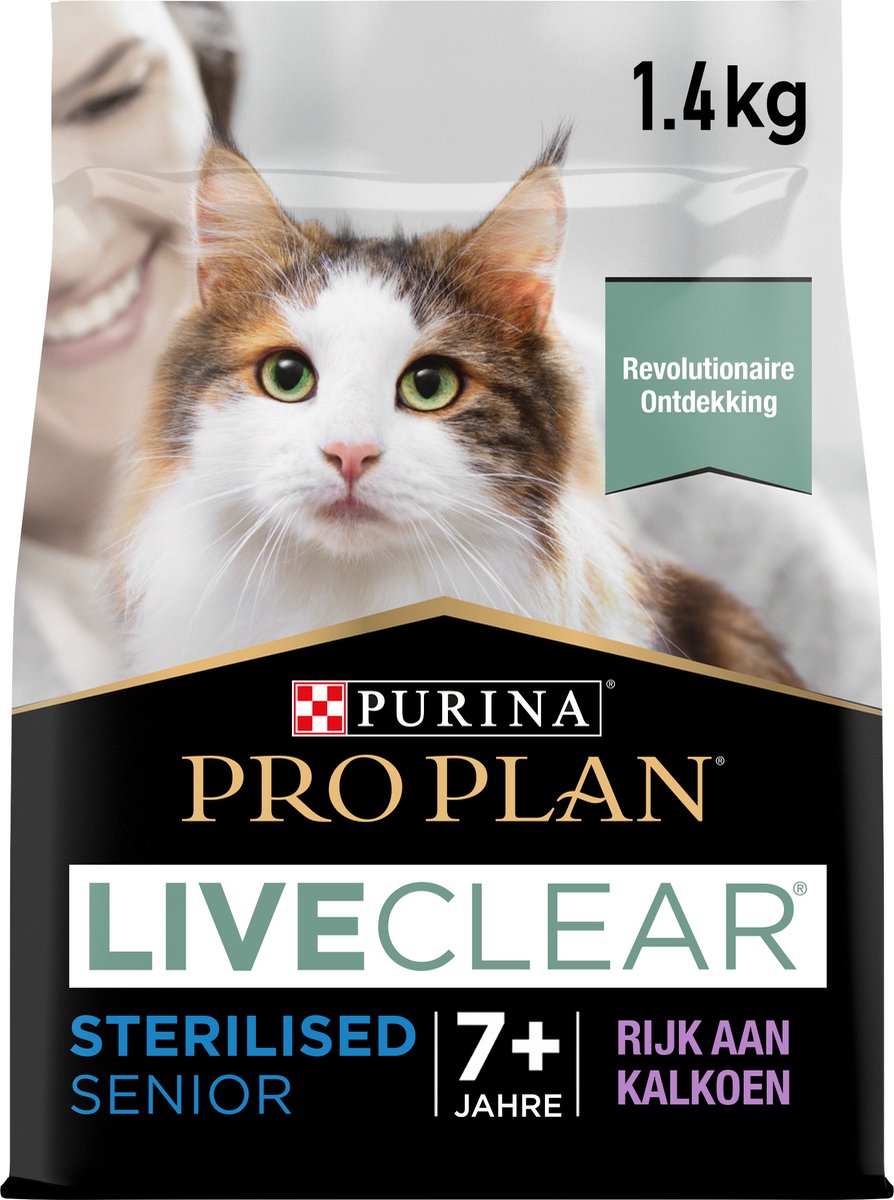 Pro Plan Senior Liveclear – Trockenfutter für Katzen – Truthahn – 1,4 kg