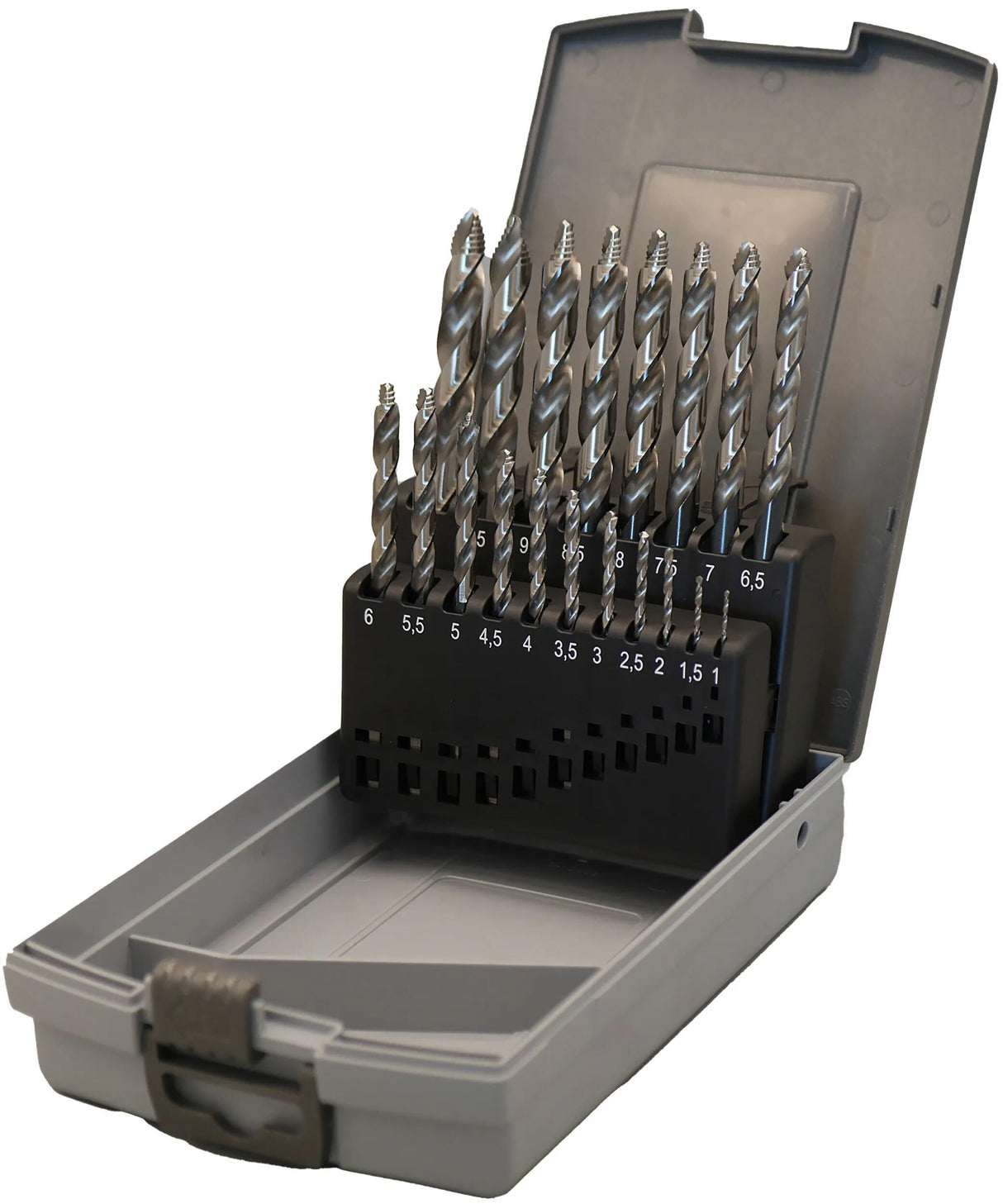 Pro Set Spezialbohrer STB4329 Stufenspiralbohrer-Set, 1,0–10 mm, 19-tlg.