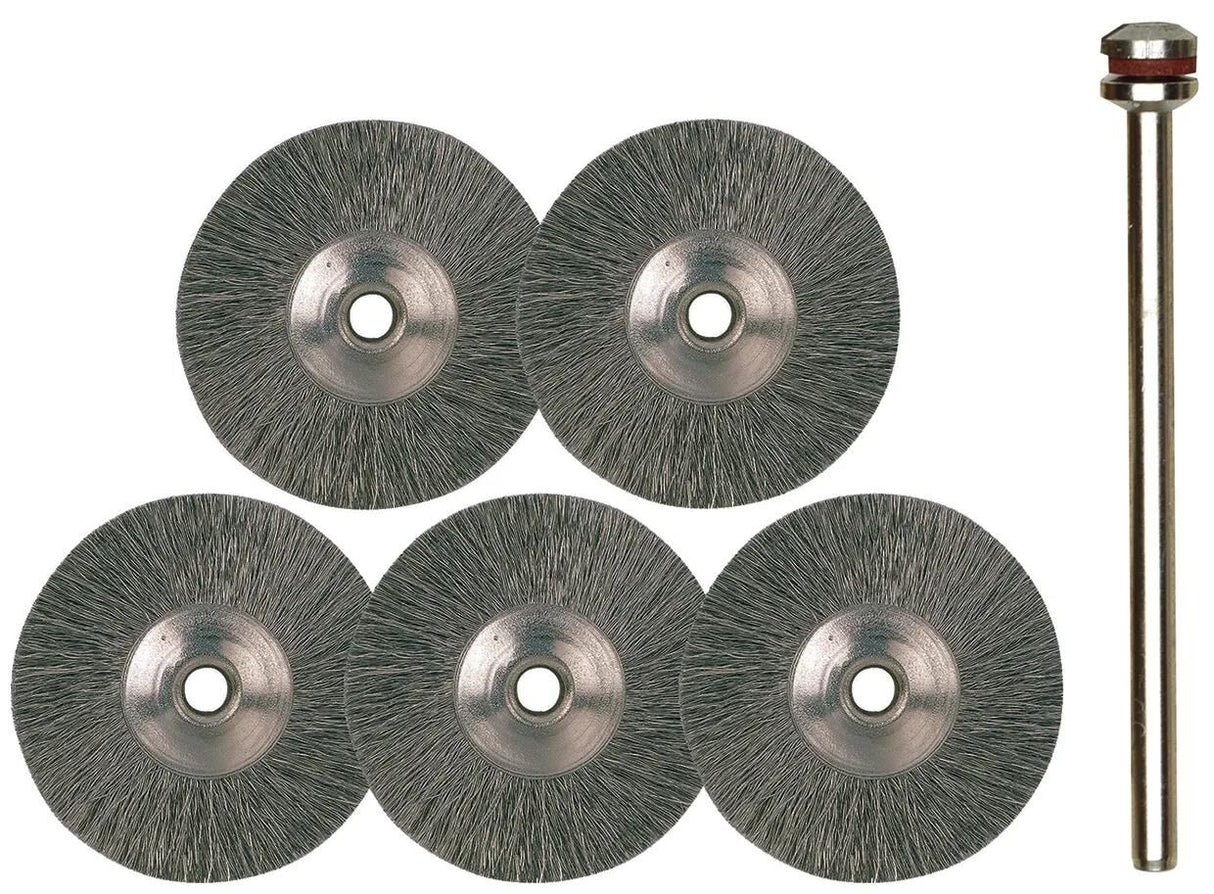 Proxxon Bürstenrad-Set Rundbürsten-Set Stahl d=22mm 5-tlg.
