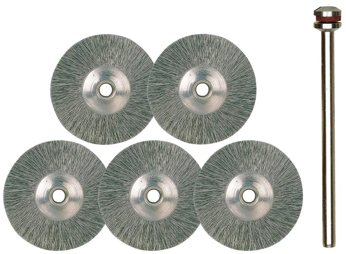 Proxxon Bürstenrad-Set Edelstahl rund bru d=22mm 5-tlg.