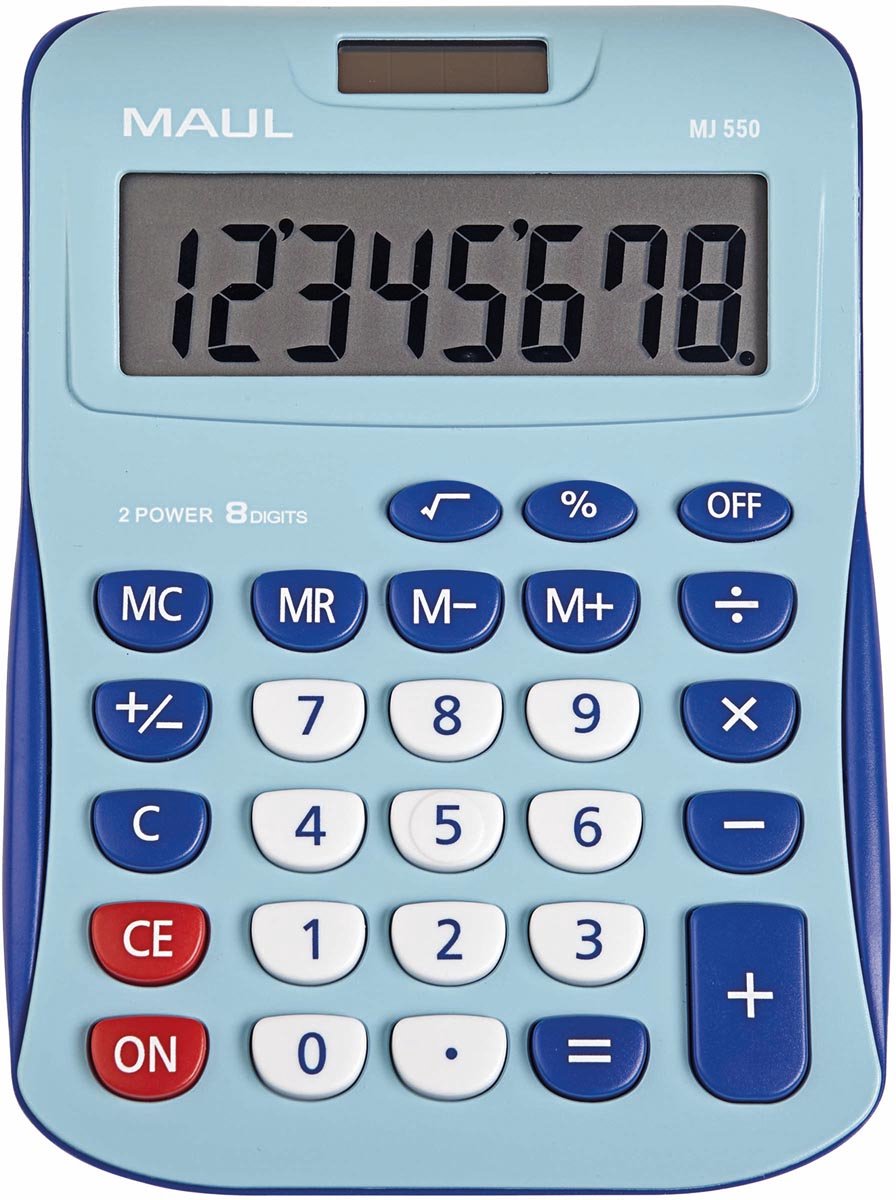 Maul MJ 550 Tischrechner batteriebetrieben, solarbetrieben, hellblau, Anzahl der Anzeigepositionen: 8