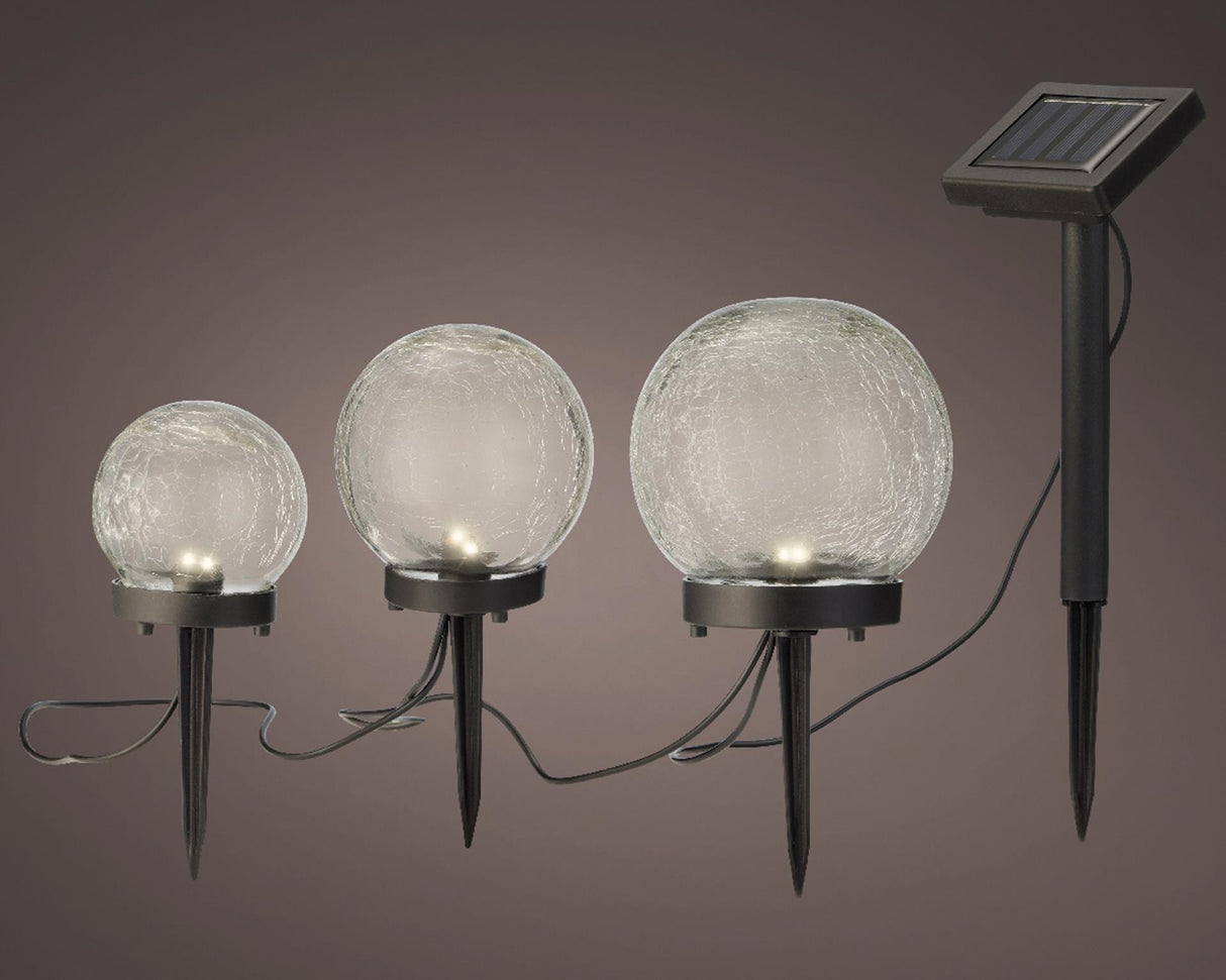 Lumineo Solar-Stegleuchte Ø12-h12cm 3 Lampen