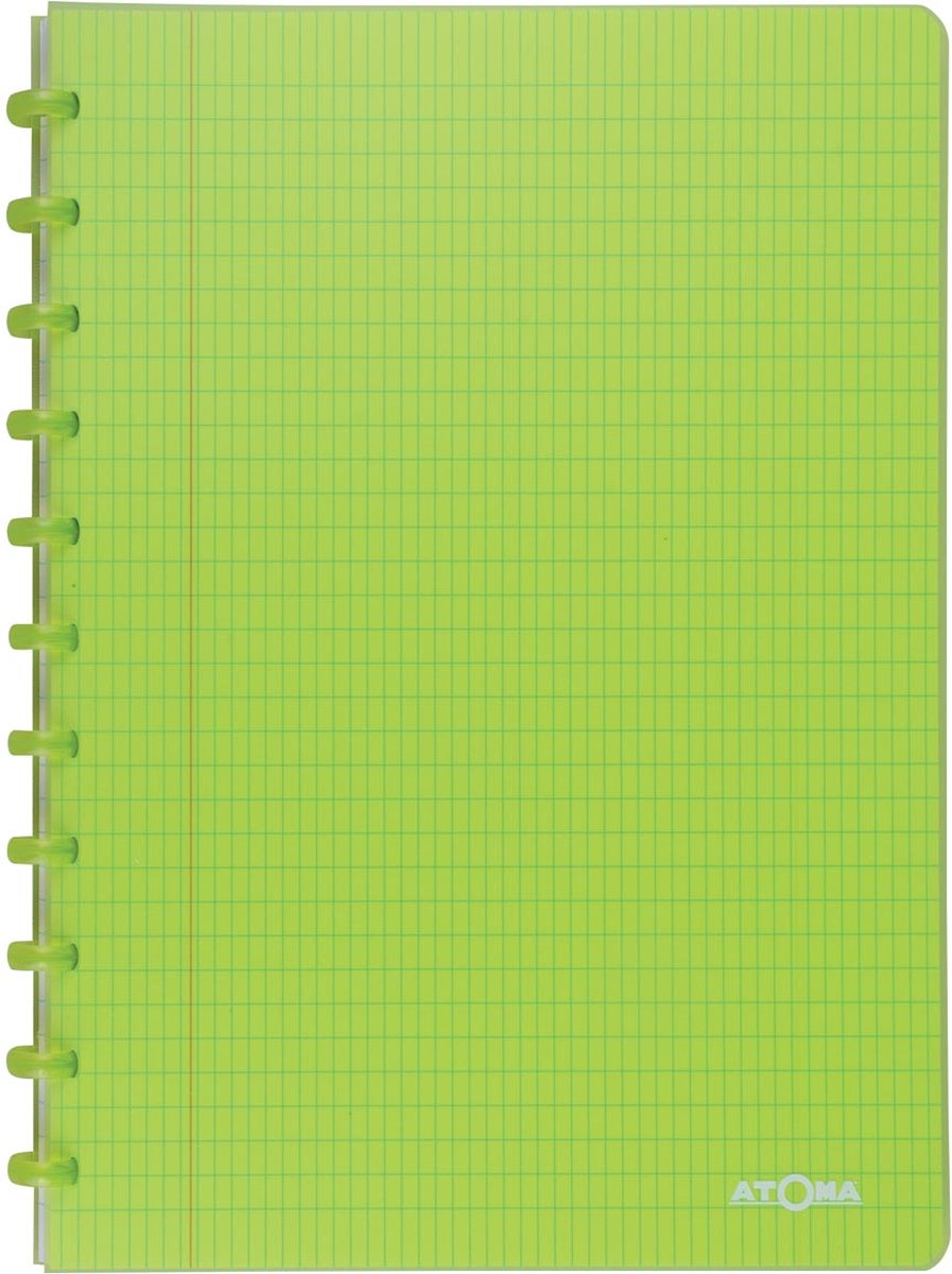 Atoma trendiges Notizbuch – A4 – 144 Seiten – kommerziell kariert – transparent grün – 1 Stück