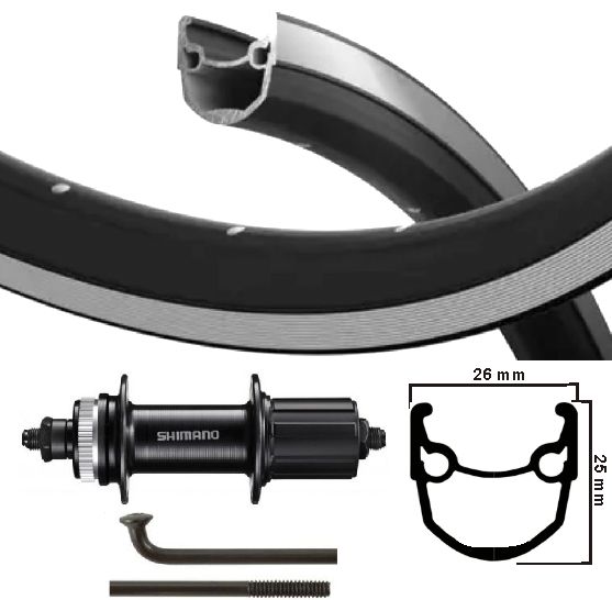 Kgs Hinterrad 28 Zoll (622) Stratos Black Silver Centerlock 8-10s