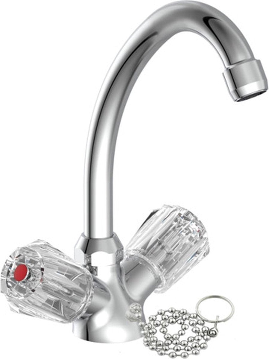 Schütte Washbeasin gemischter Kran Zwei -Buttons Savino Chrom -gelenkt