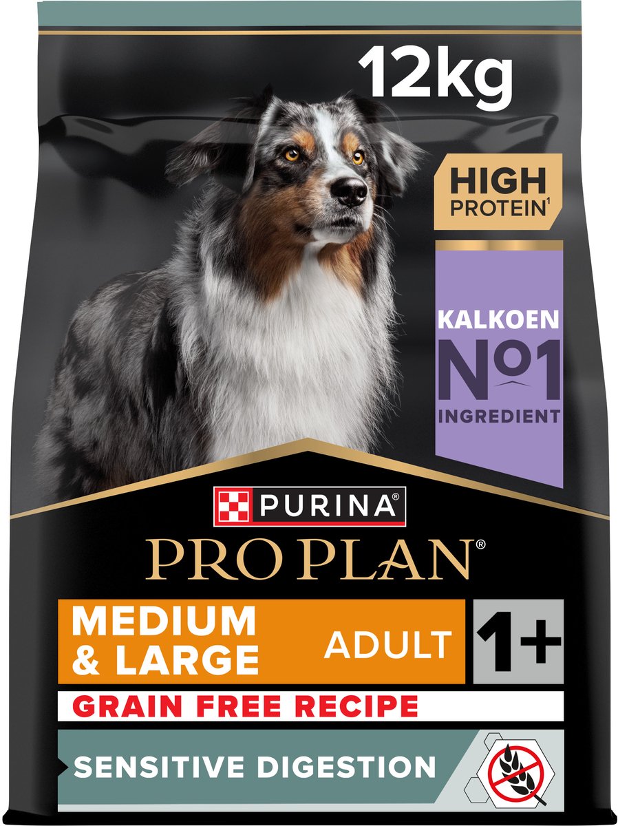Pro Plan Purina getreidefrei, empfindliche Verdauung für Erwachsene – Hundefutter – Truthahn – 12 kg