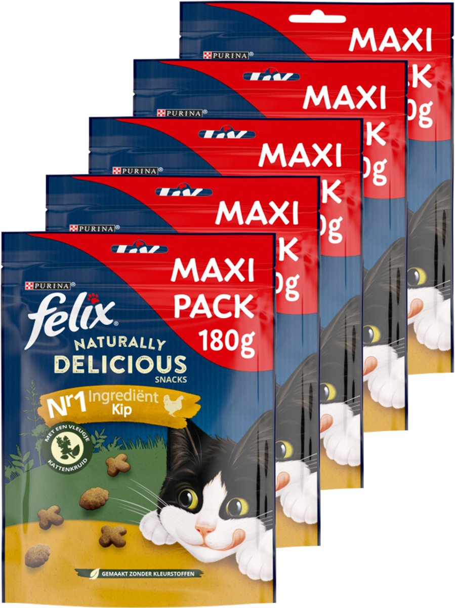 Felix natürlich lecker - Katzensnacks - Katzenleckerlis - Hühnerkatzenminze - 6 x 180 g