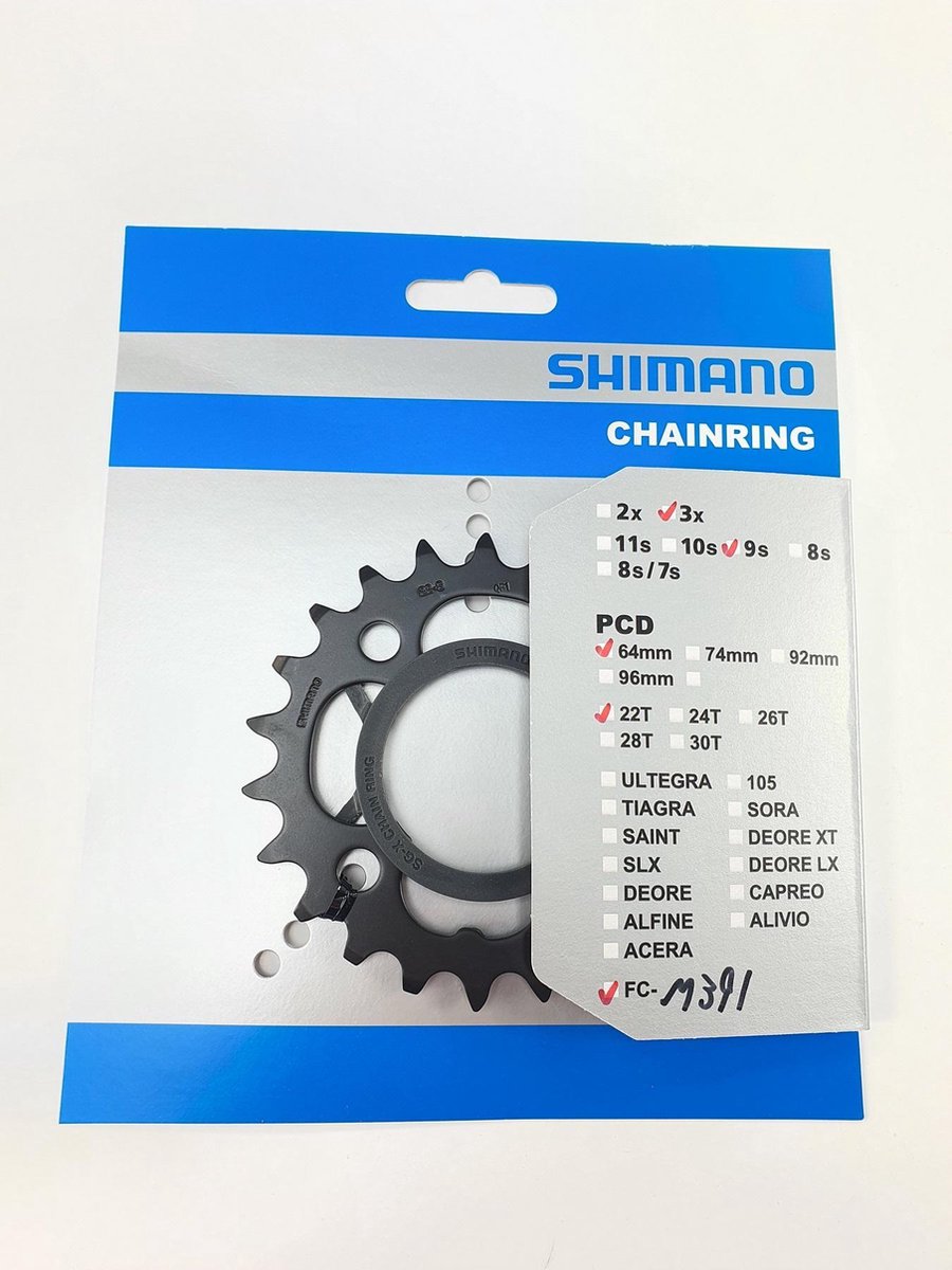 Shimano-Kette Top 22T FC-M391 Schwarz
