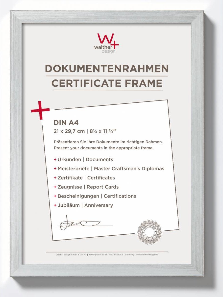 Walther Construction - Fotorahmen - Fotogröße 21x29,7 cm (Din A4) - Silber
