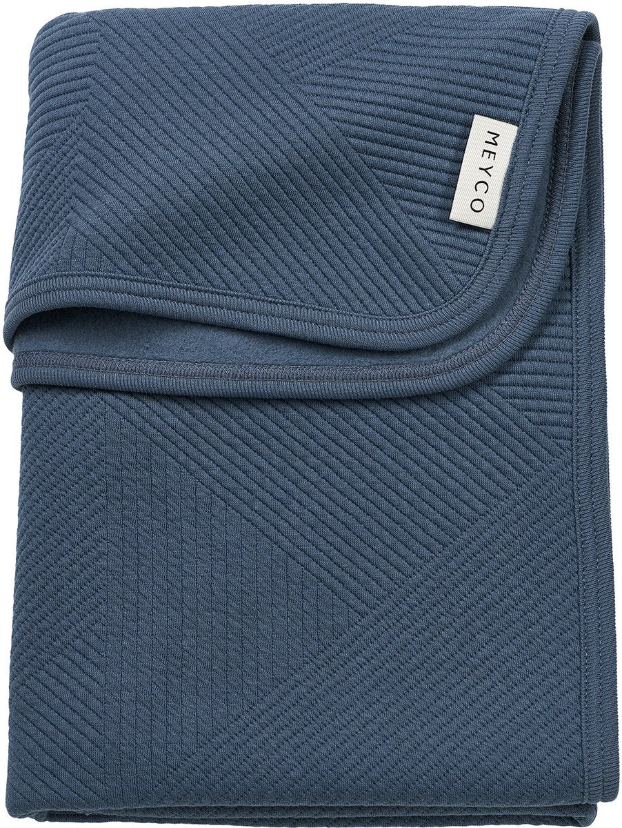 Meyco Baby-Jacquard-Kinderbettdecke – Flanell – Indigo – 100 x 150 cm – 1,0 Tog