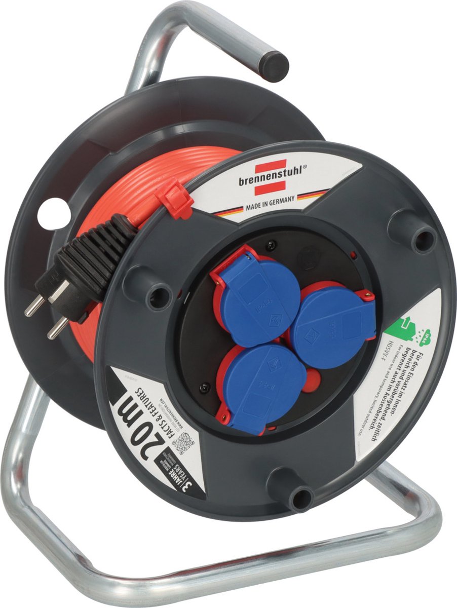 Brennerstuhl brennerstuhl | garant ip44 kabeltrommel 20m h05vv-f 3g1,5 - 1098530001