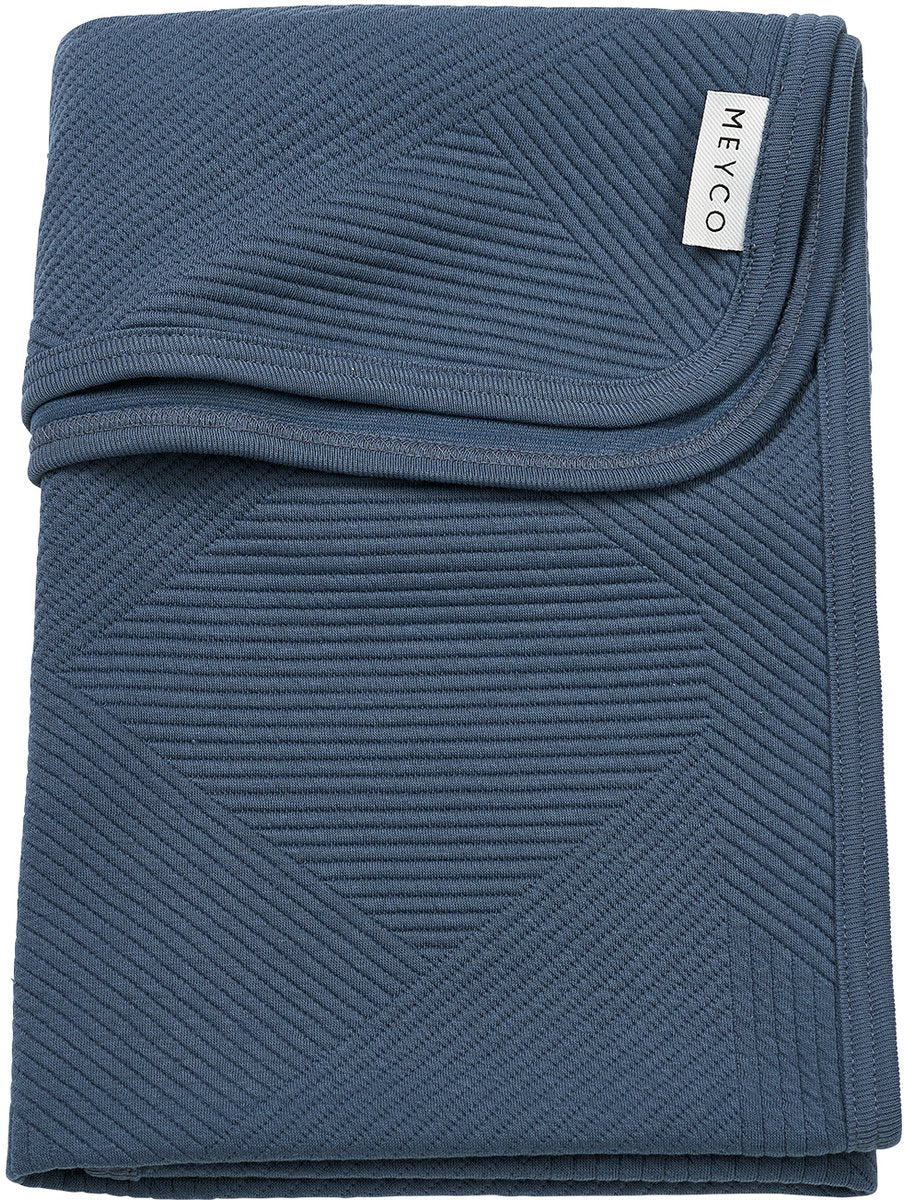 Meyco Baby-Jacquard-Kinderbettdecke – Indigo – 100 x 150 cm – 0,5 Tog